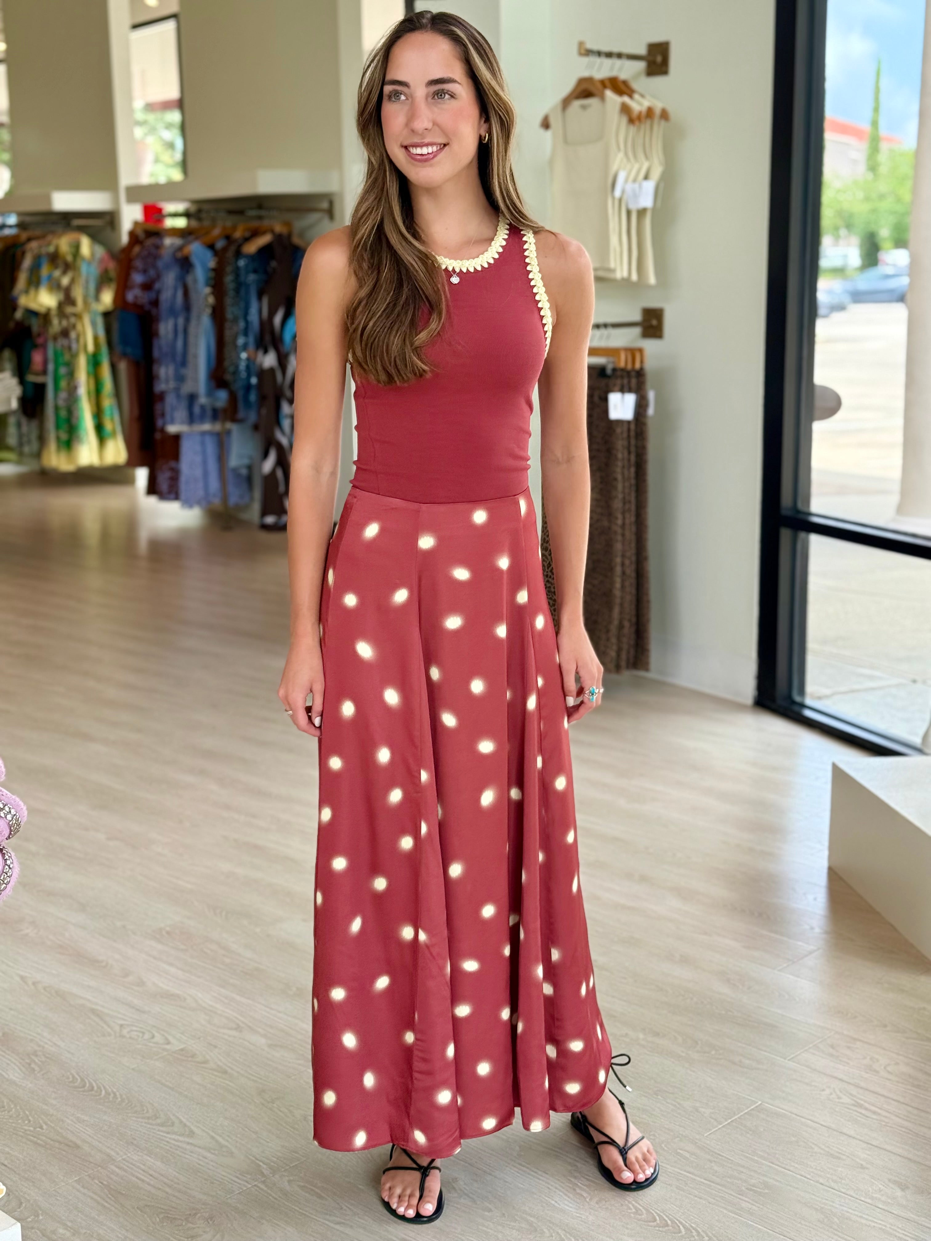 Ki758 Polka Dot Maxi Skirt