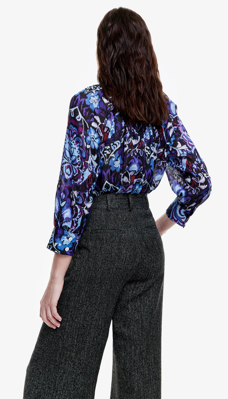 Sm24057 Smythe Plum Print Blouse