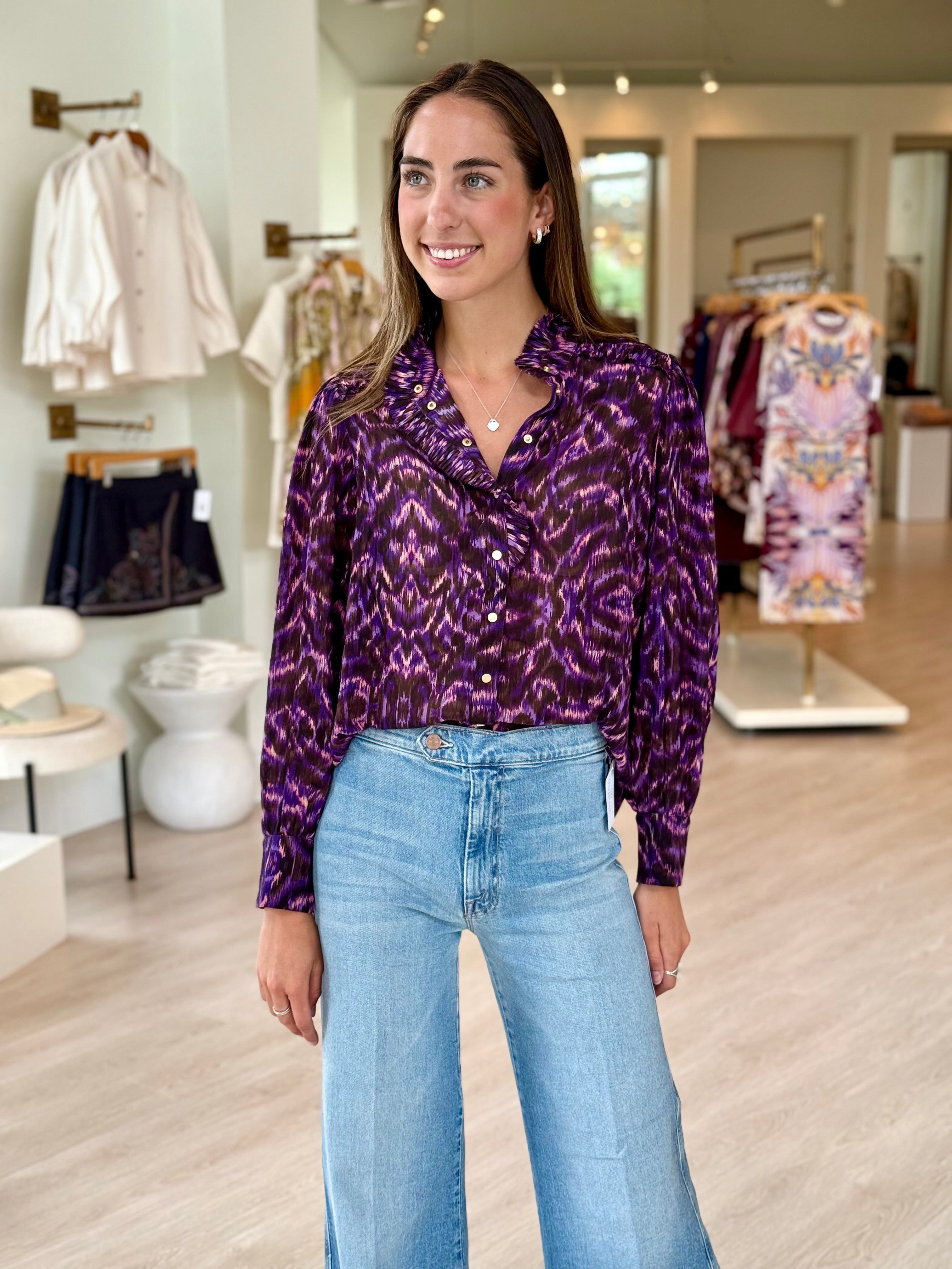 Su7005 Violet Print Top