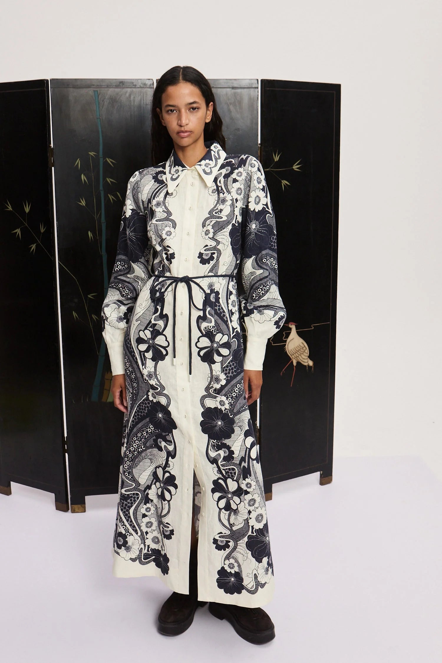 Al5135 Navy & White Shirtdress