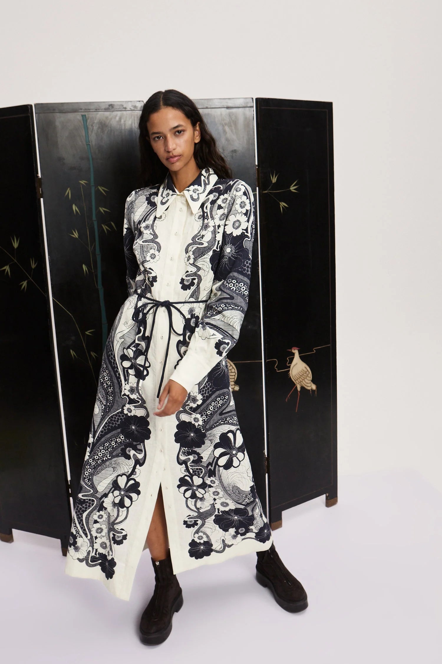 Al5135 Navy & White Shirtdress