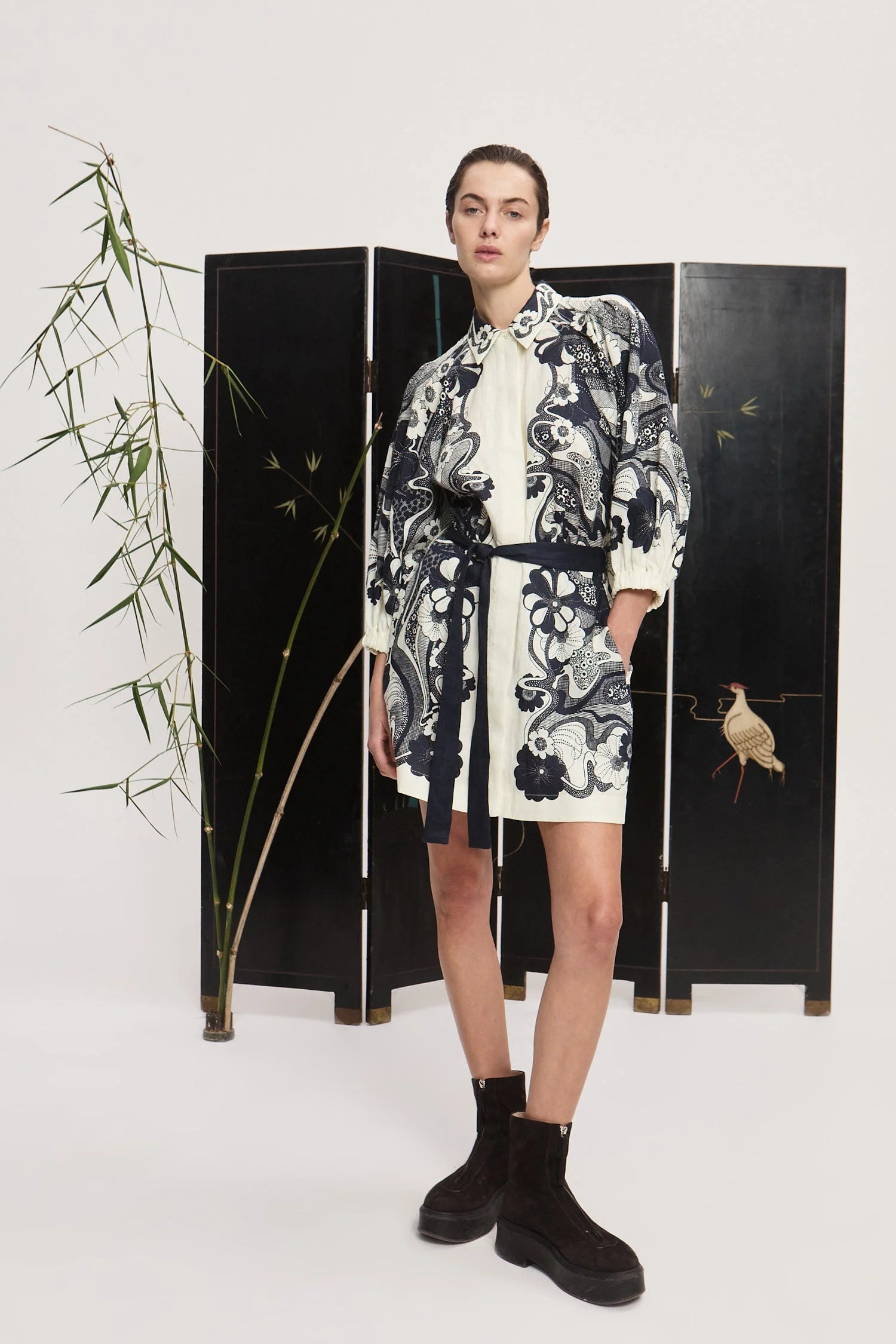 Al5136 Navy & White Mini Dress
