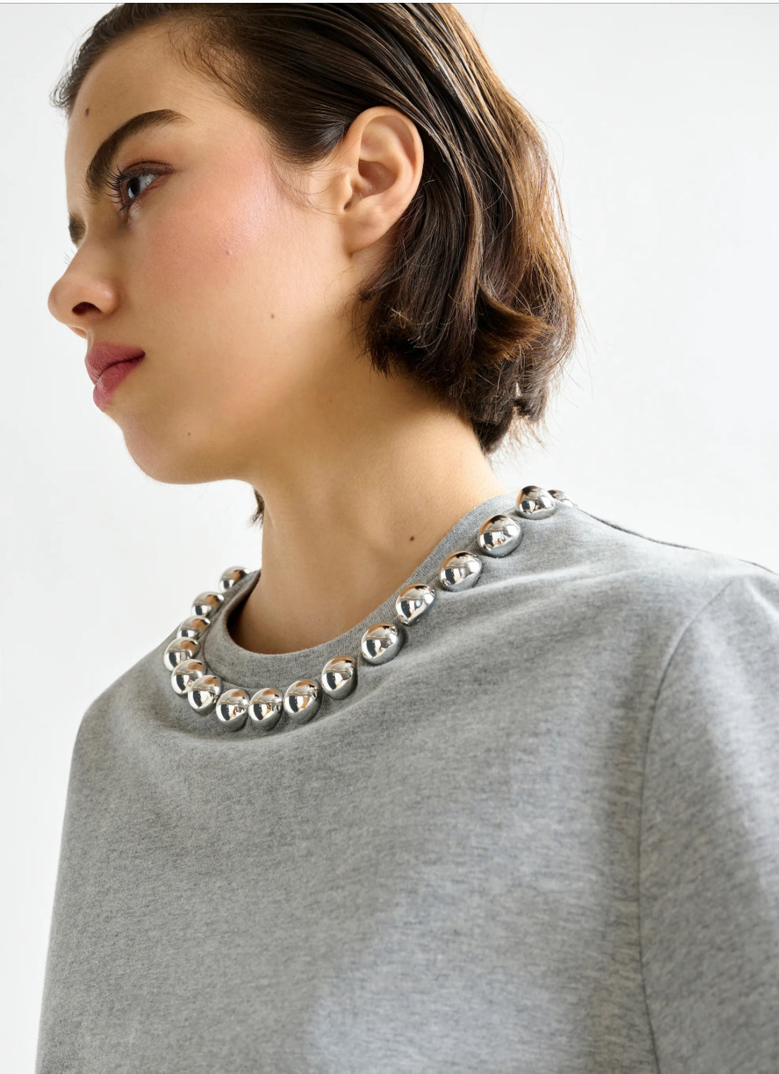 Esintenso Embellished Tshirt - Grey