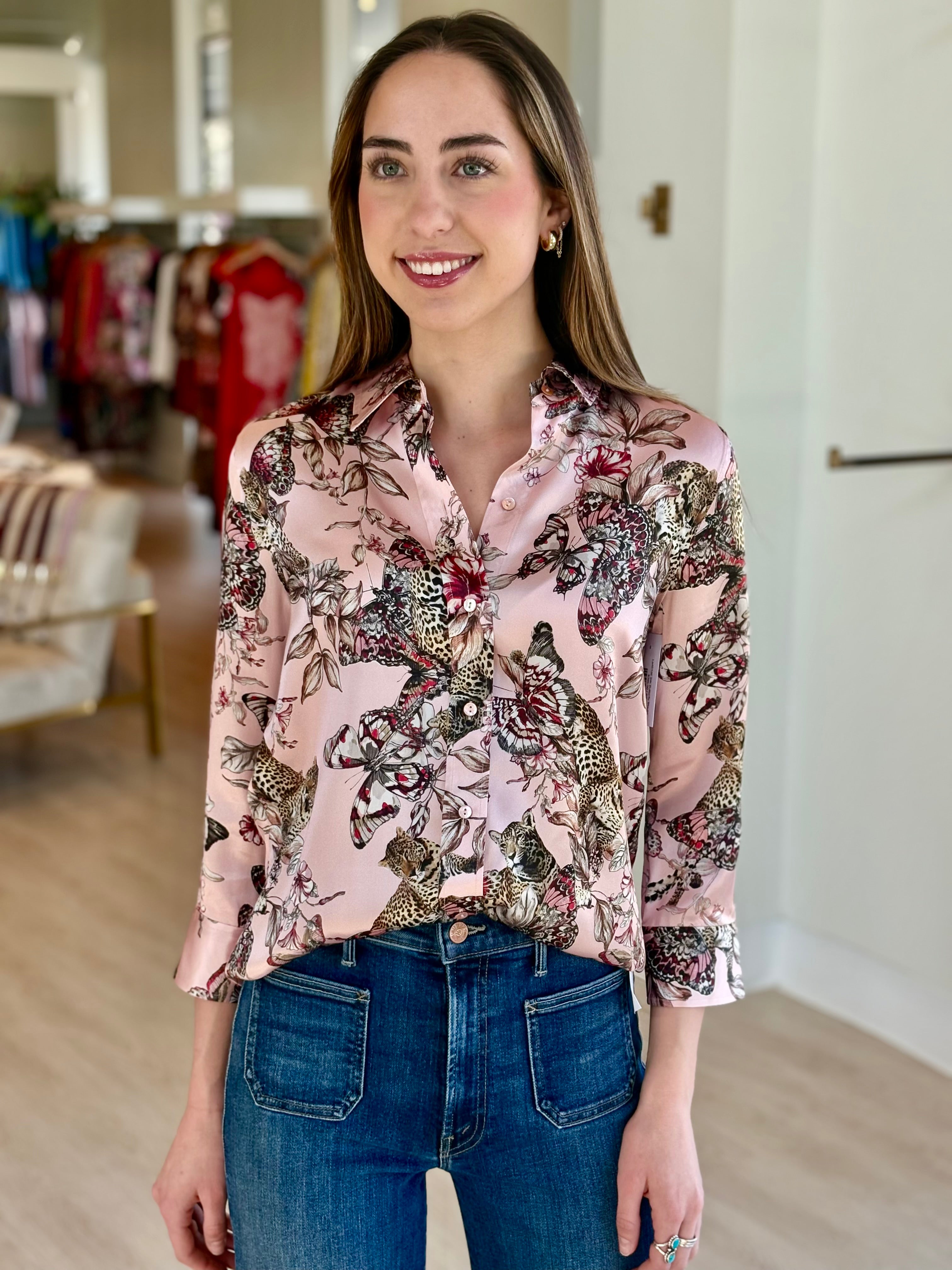 La40126 Silk Butterfly Blouse