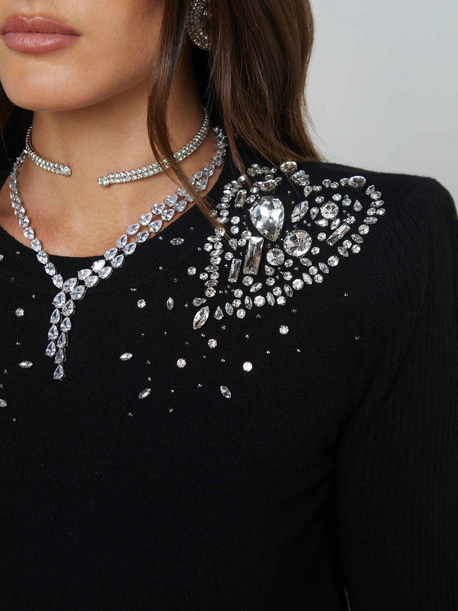 La80043 L’agence Embellished Heart Sweater