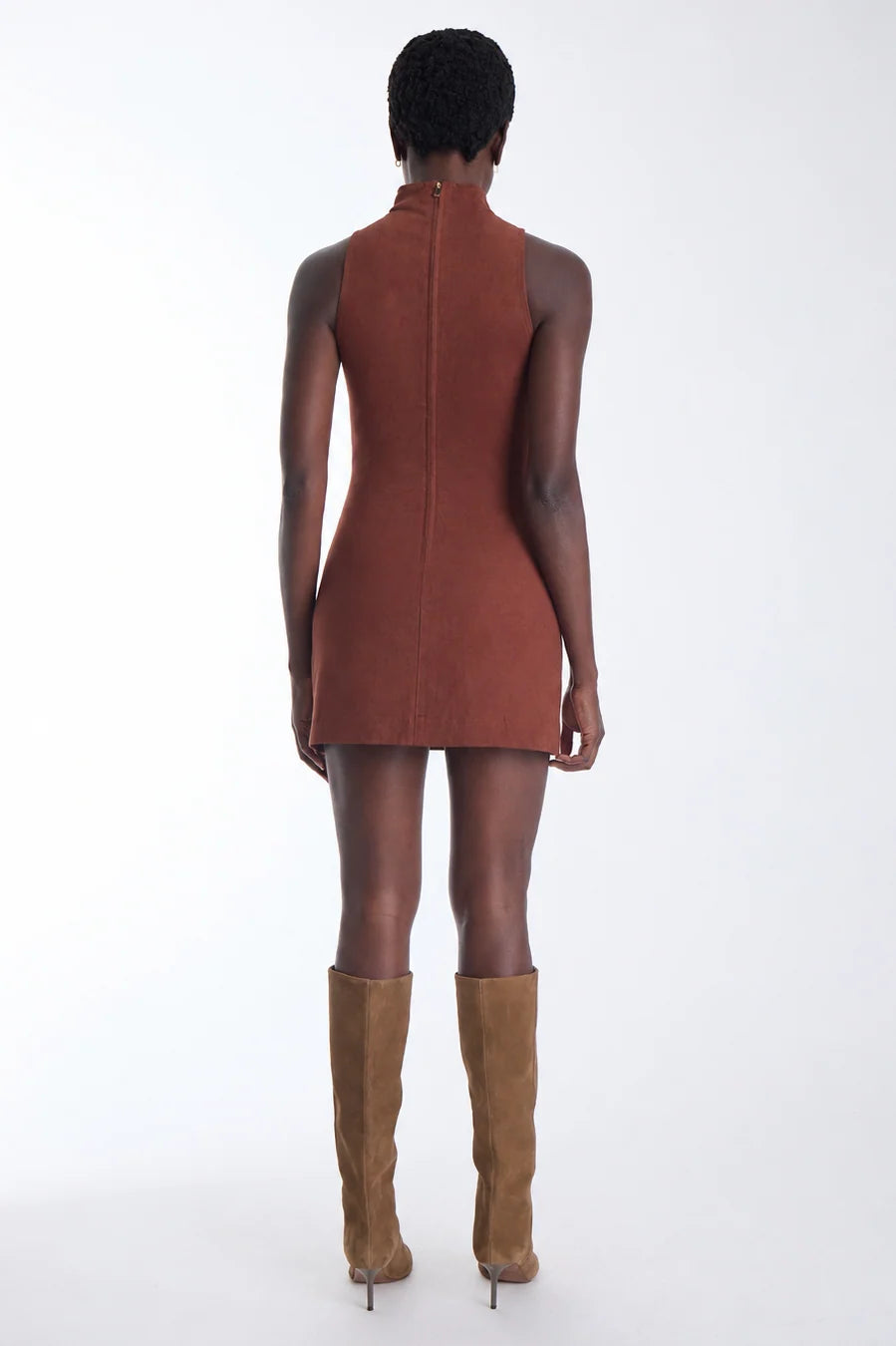 Ka33022 Copper Suede Mini Dress