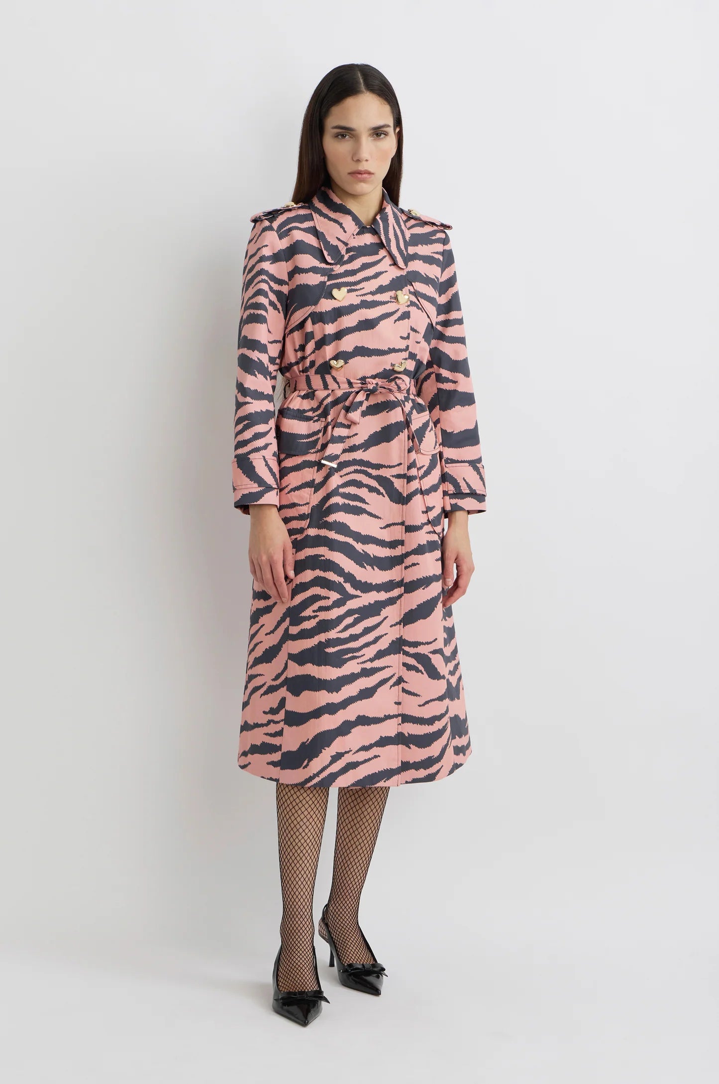 Mazebt Zebra Trench Coat