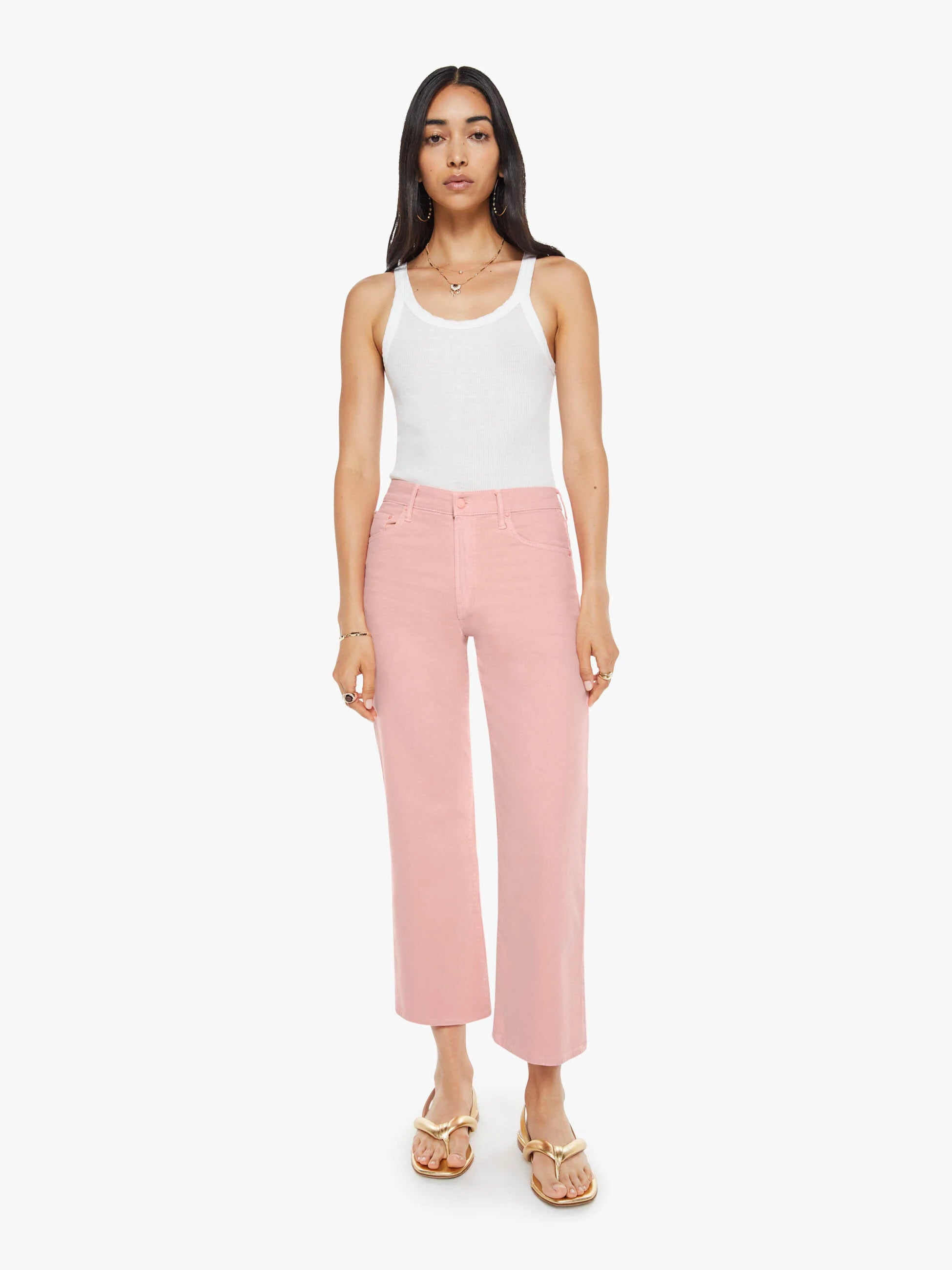 Mo11148 Mother Mid Rise Maven Ankle - Peach