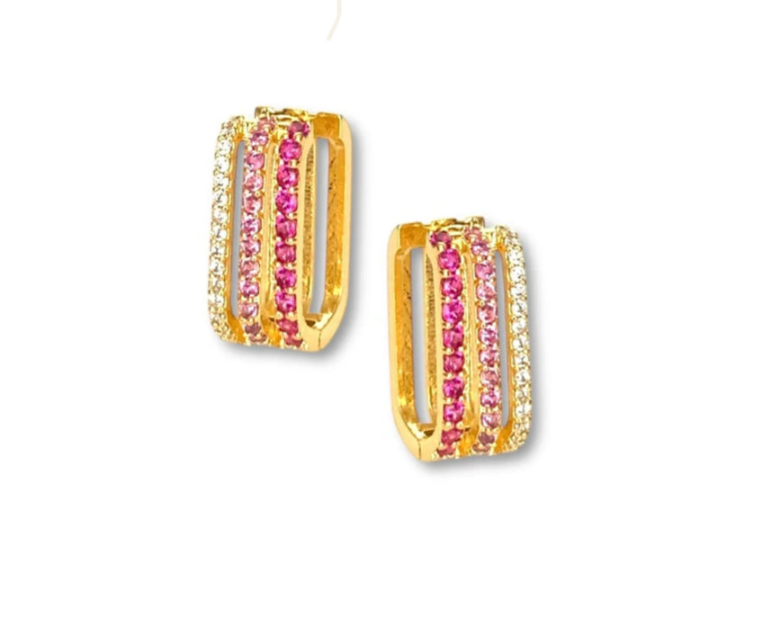 Triple Colette Hoop - Pink