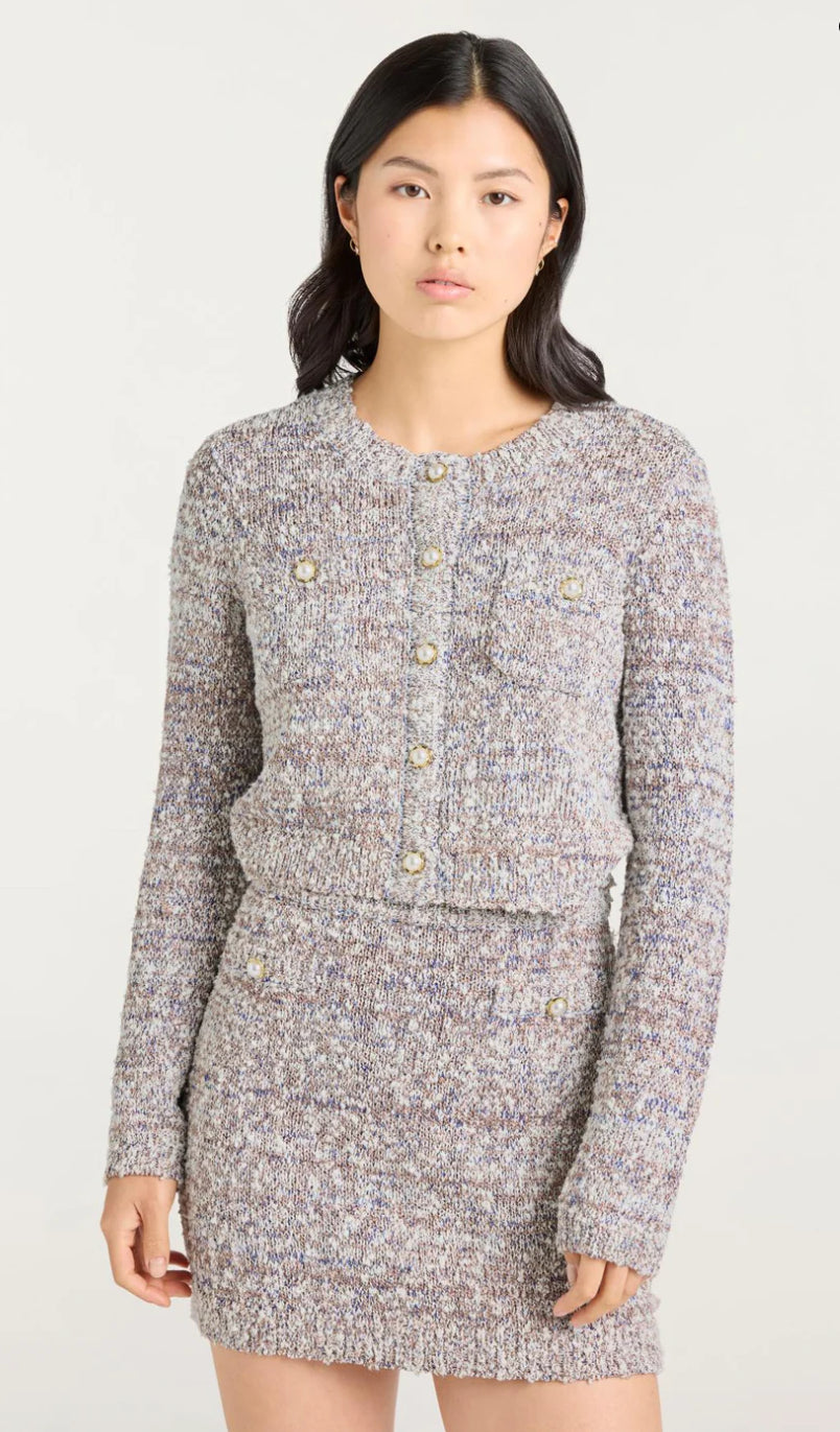 Cizk1111 Metallic Knit Mini Skirt