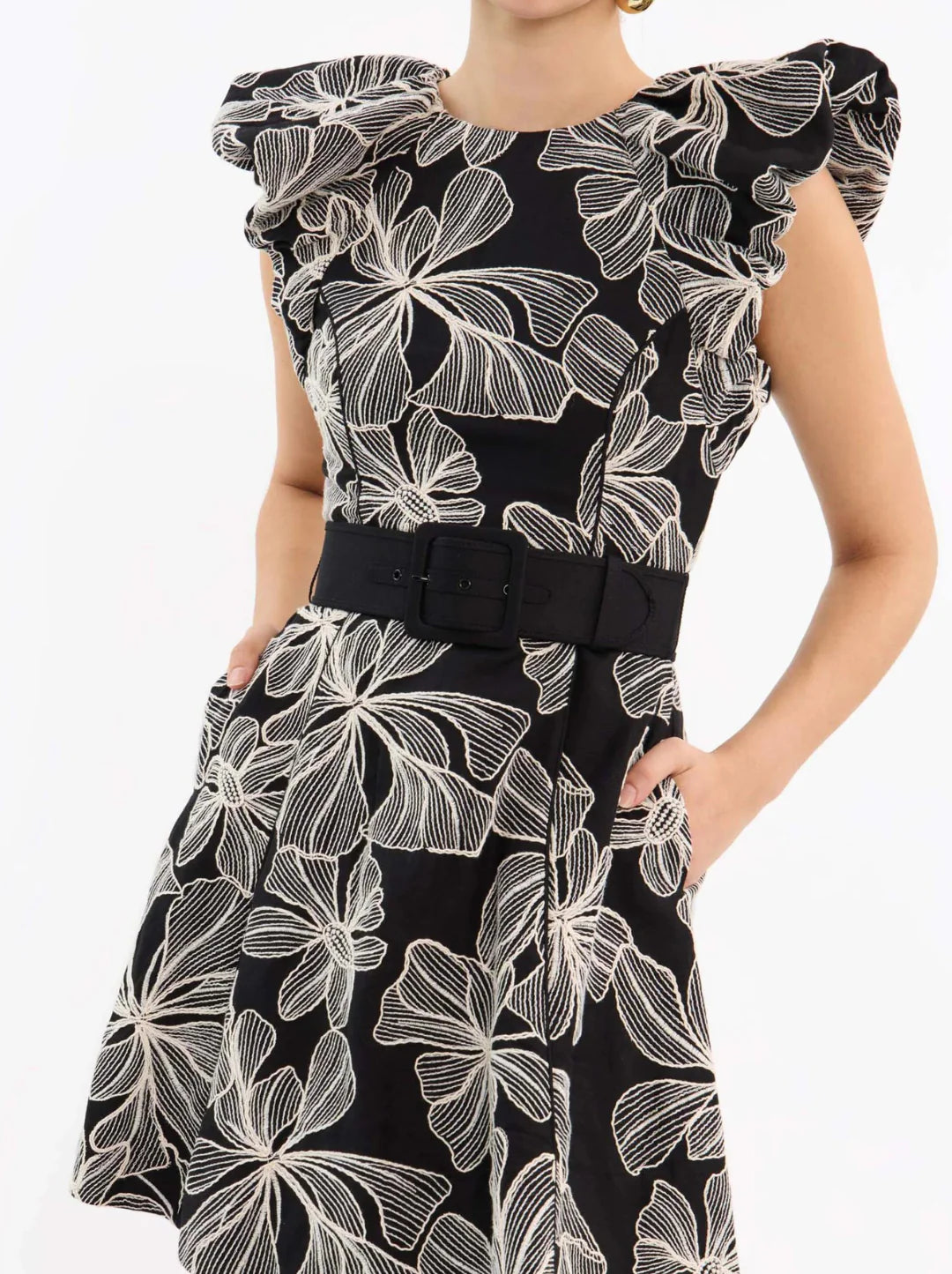 Re1581 Rebecca Vallance Embroidered Mini Dress
