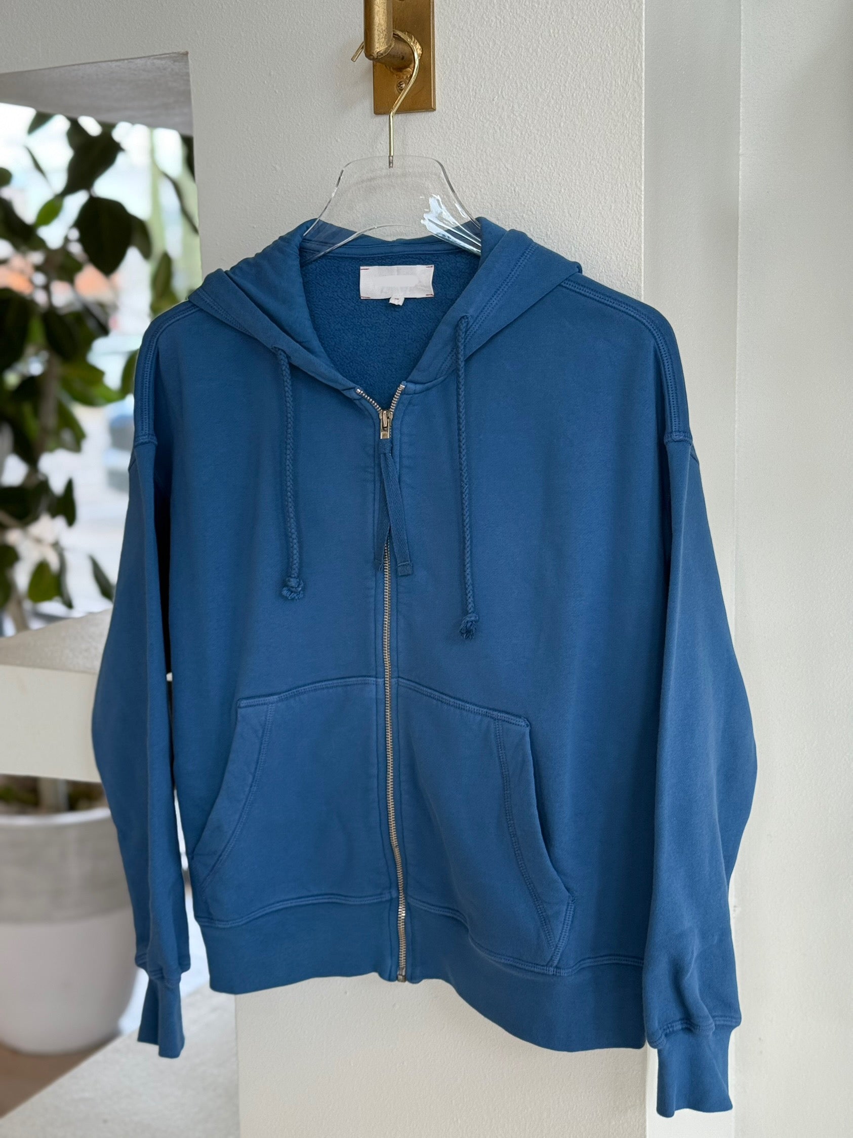 Xix6rfl Blue Zipper Hoodie