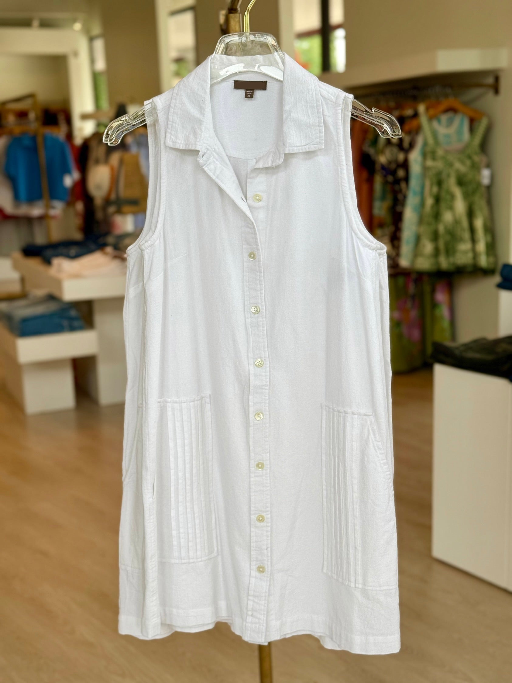 Lipa3360 White Sleeveless Dress