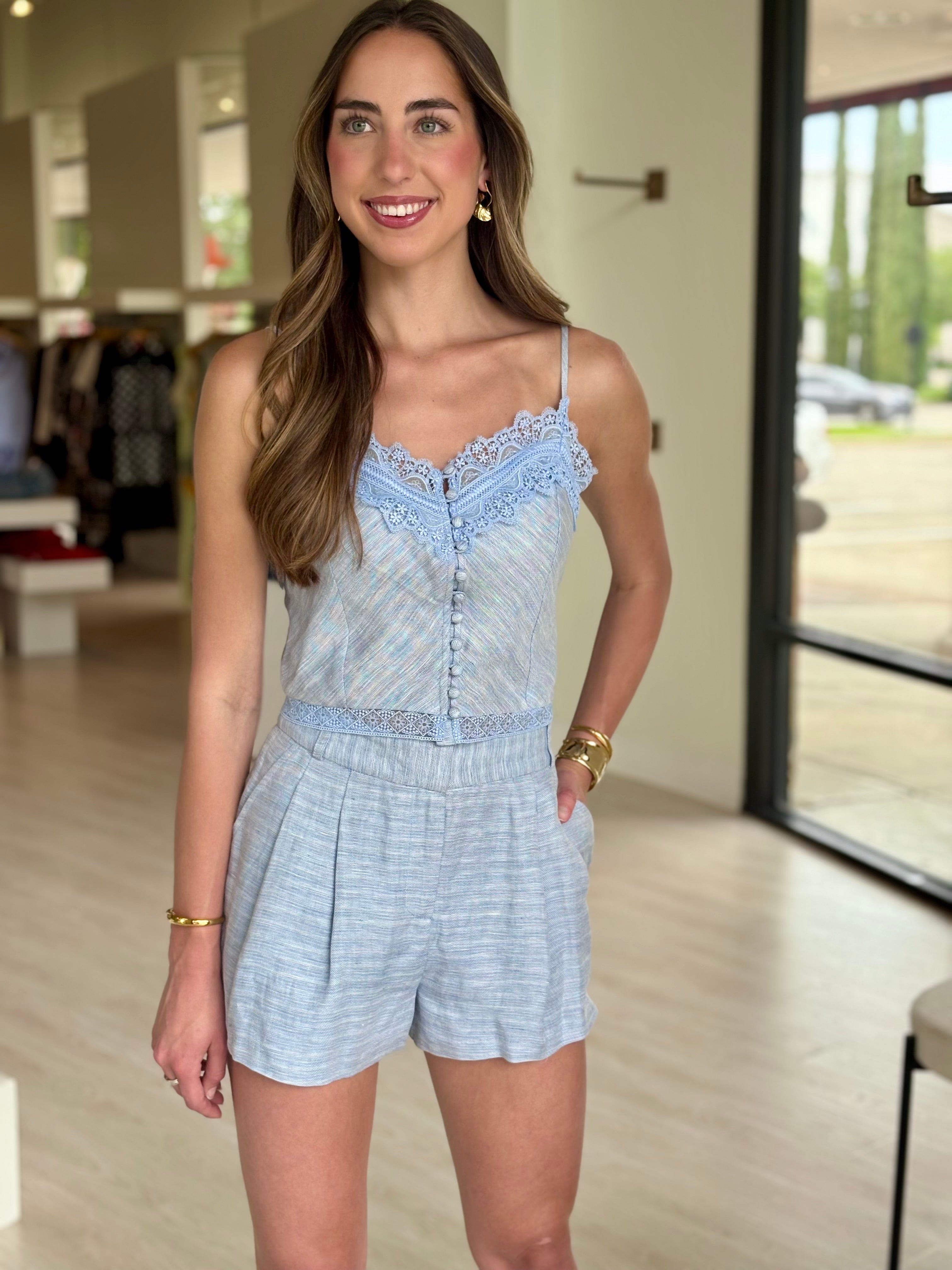 Ra0003 Blue linen Short