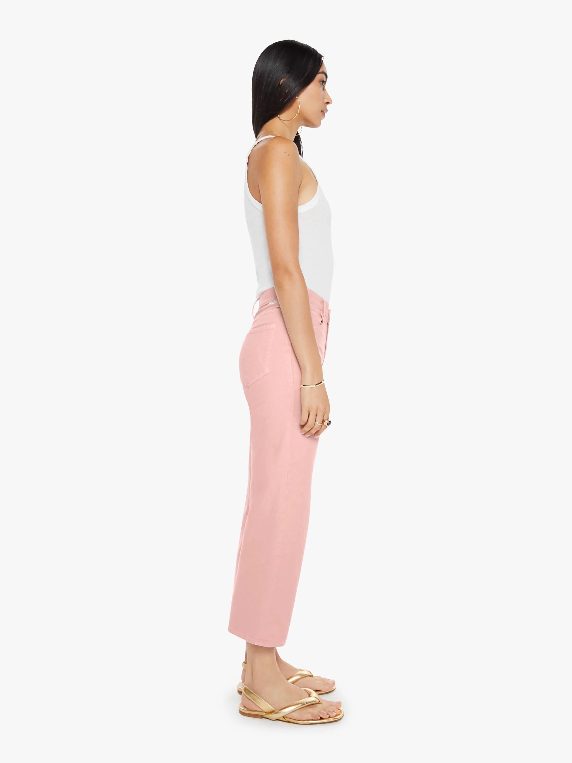 Mo11148 Mother Mid Rise Maven Ankle - Peach