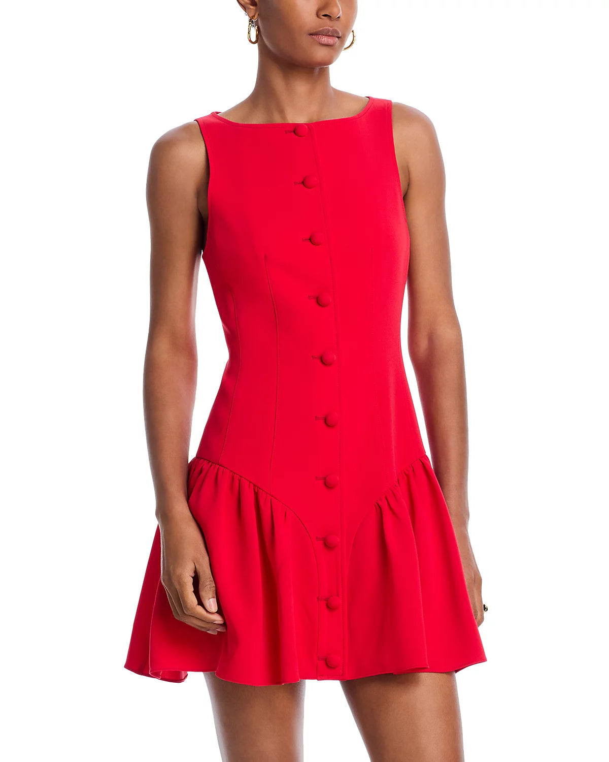 Cizd1319 Red Drop Waist Dress