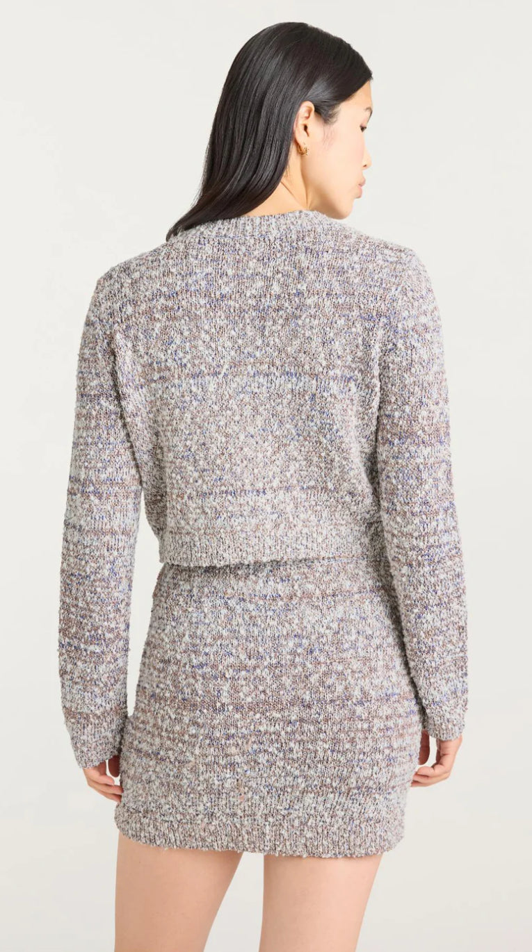 Cizk1111 Metallic Knit Mini Skirt