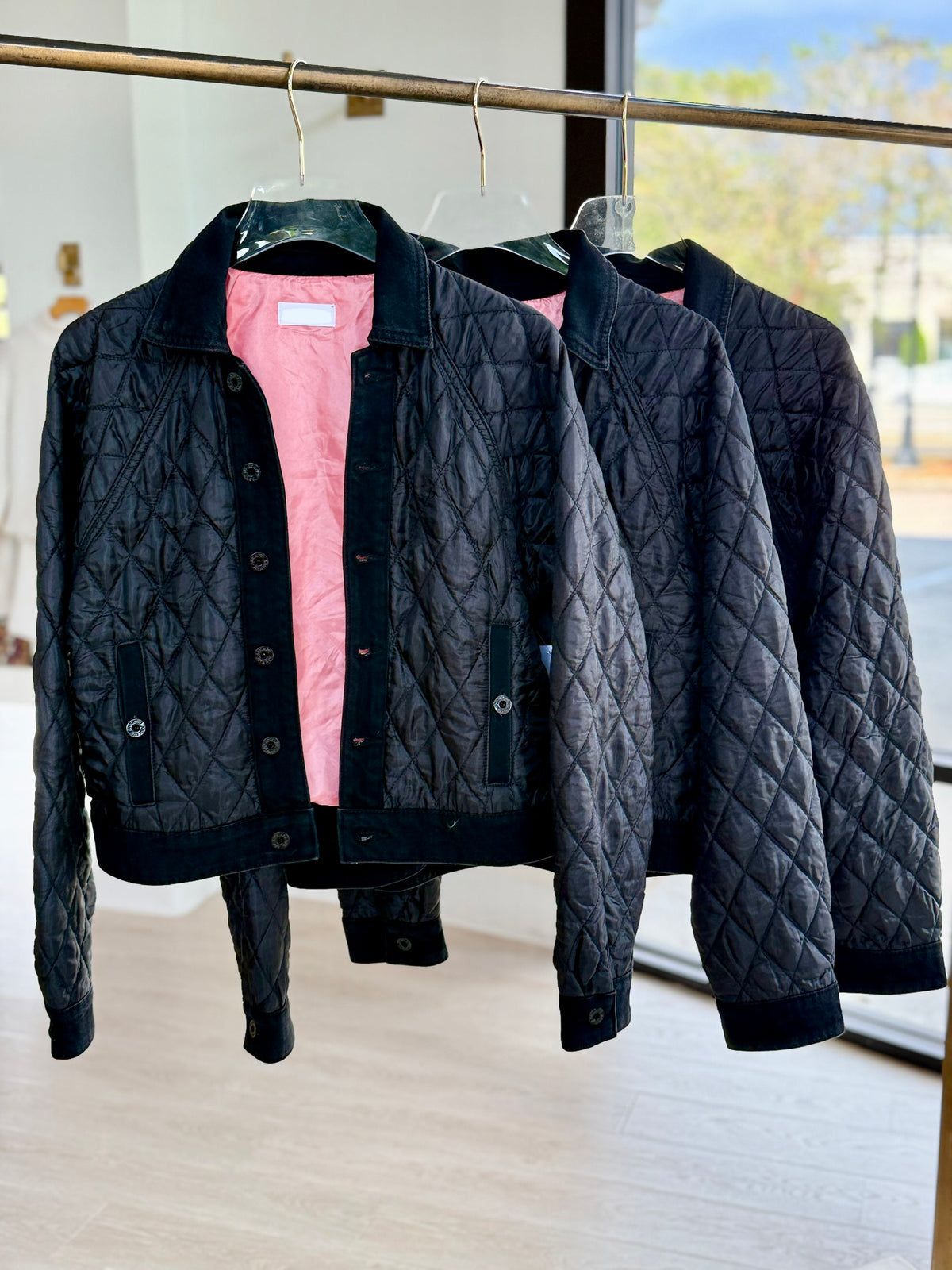 Ask370 Black Quilted Jacket