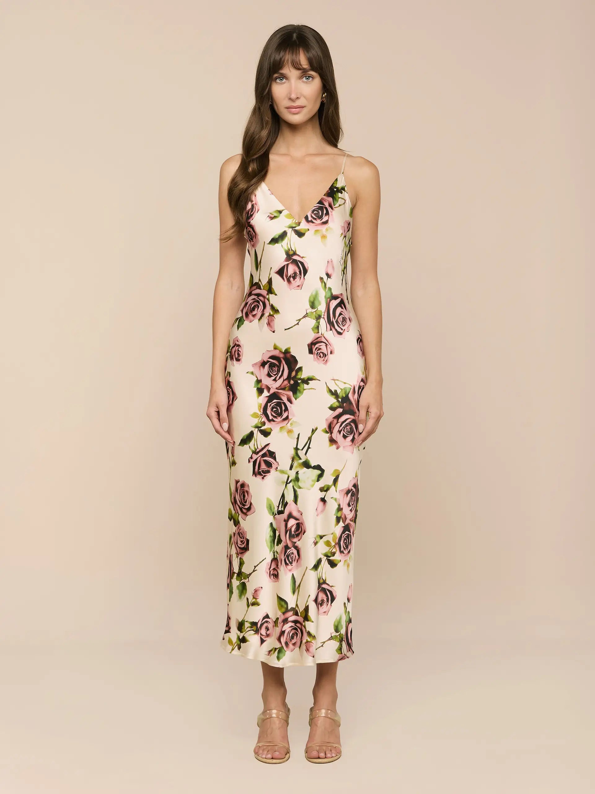 La61253 Romantic Rose Slip Dress