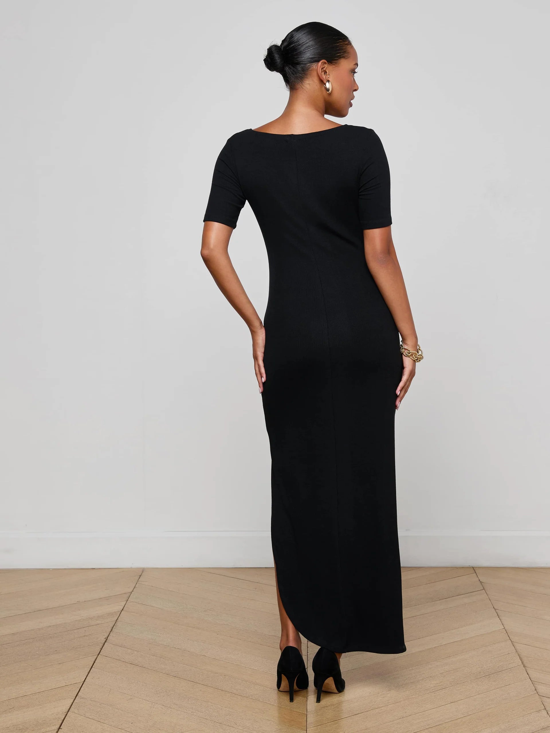 La61665 Boatneck Maxi Dress