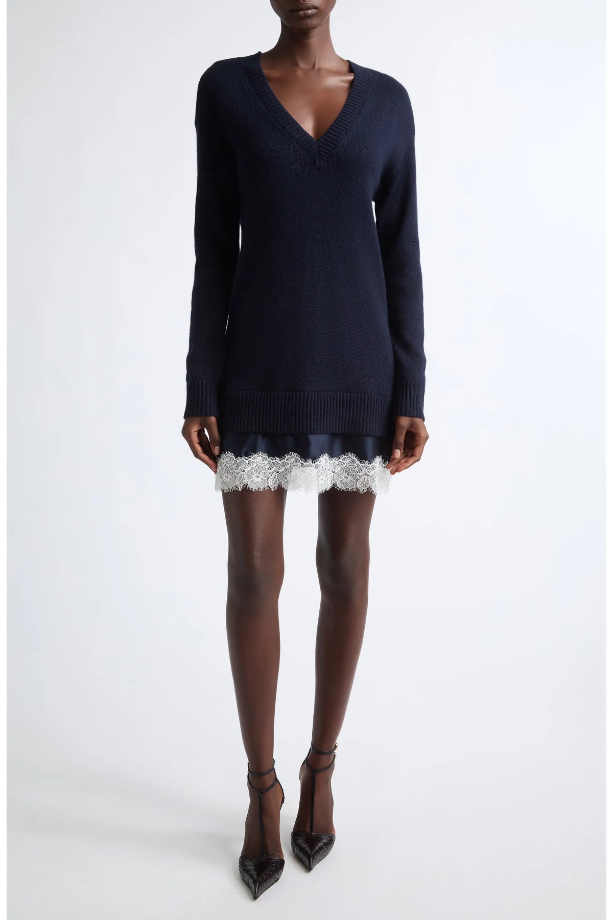 Ci1102 Navy Sweater Dress