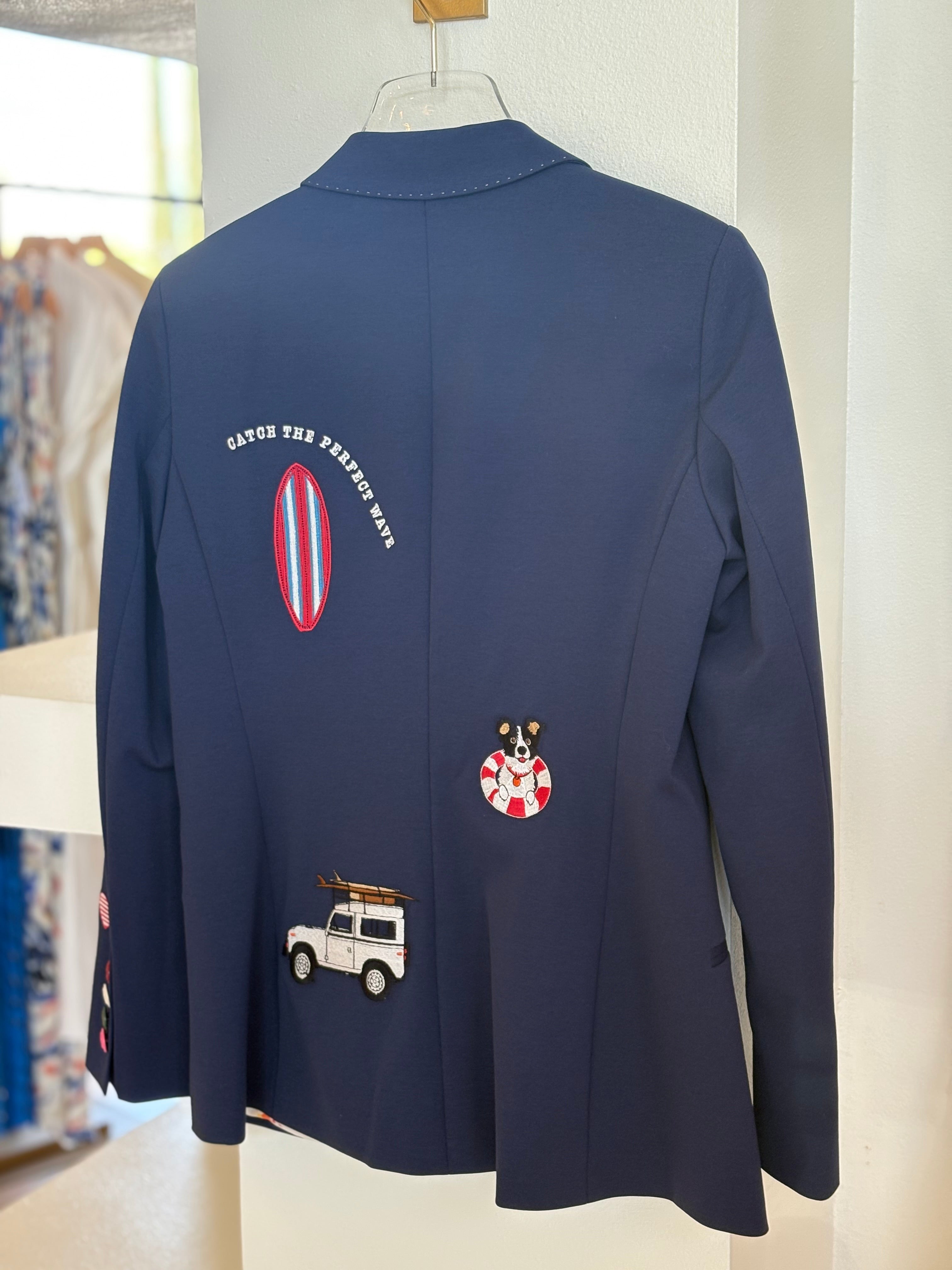 Vi33328 Surf Embroidered Blazer