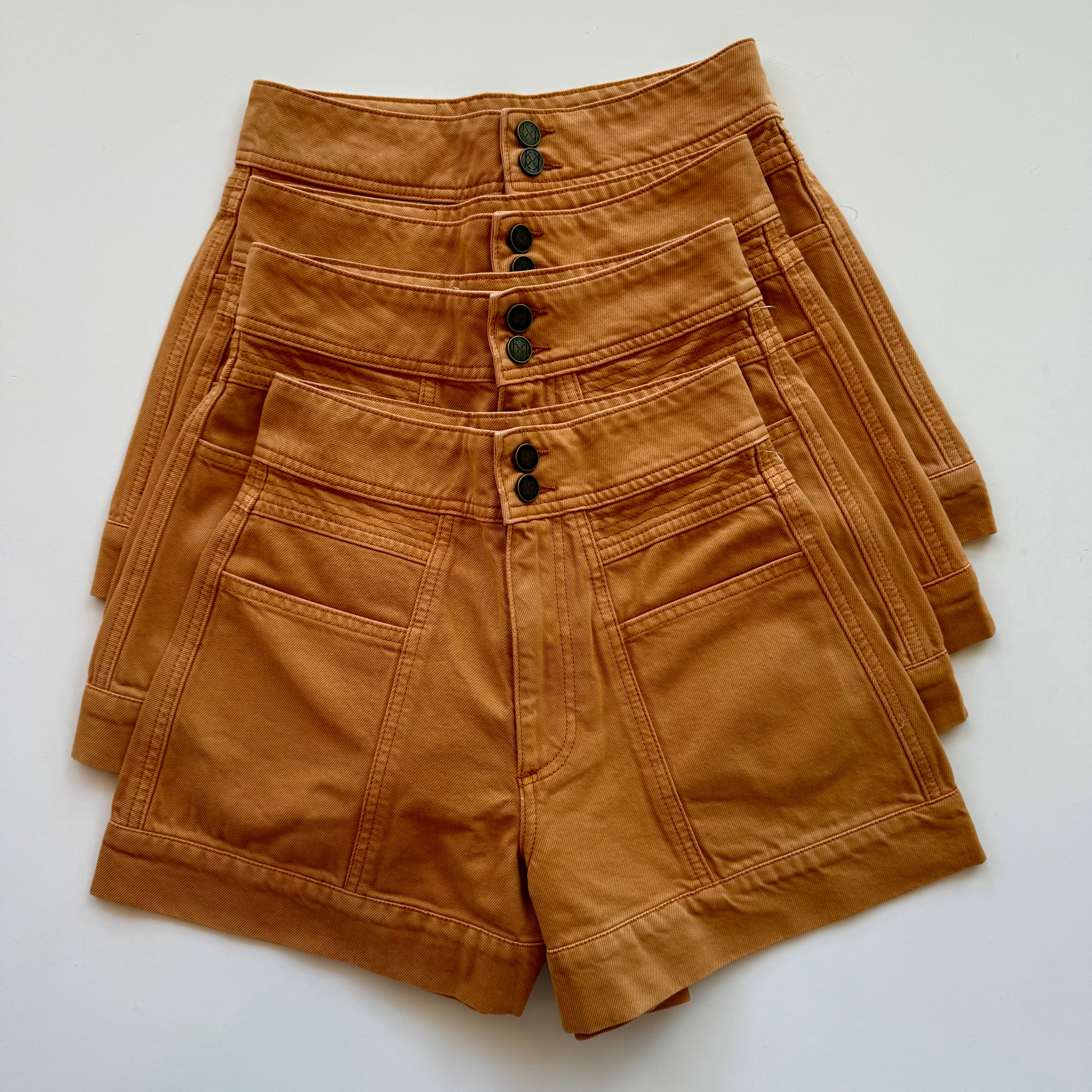 Kim128 Tan Denim Shorts
