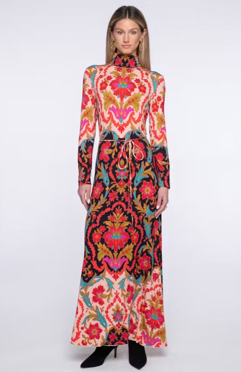 El1118339 Tapestry Print Maxi Dress
