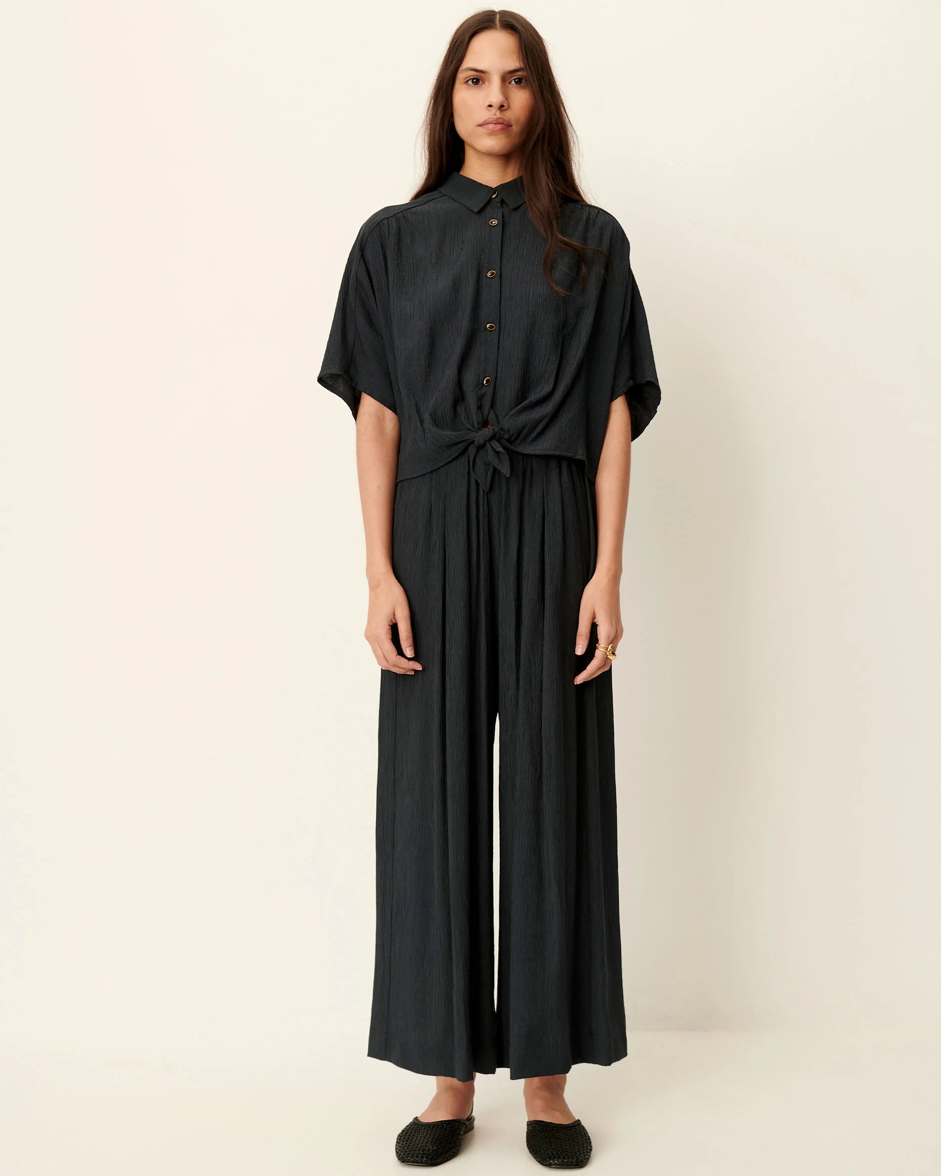 Se7016 Smoke Wide Leg Pants