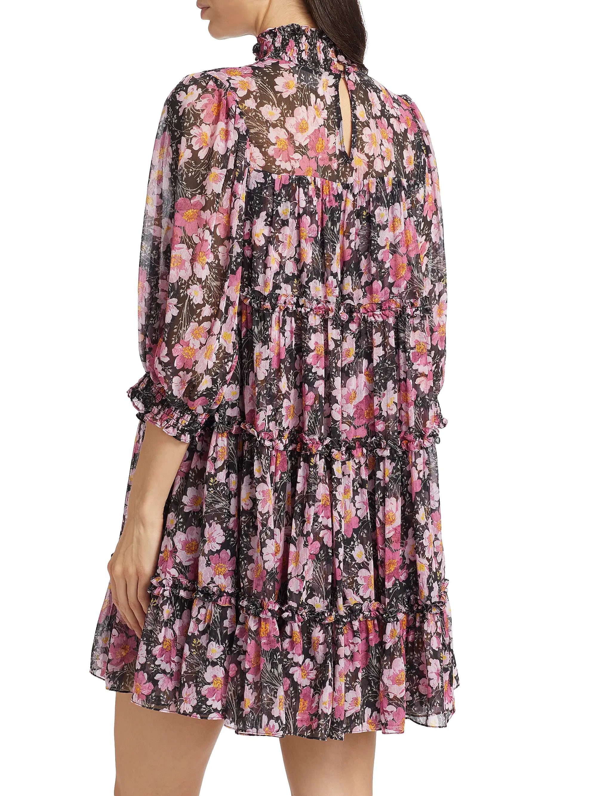 Cizd8938 Cinq a Sept Olive Cosmo Flowers Dress