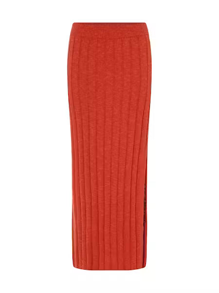 On835 Red Maxi Skirt