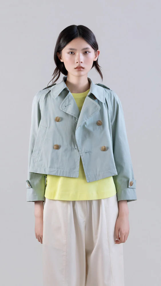 Ps2621 Ice Blue Crop Jacket