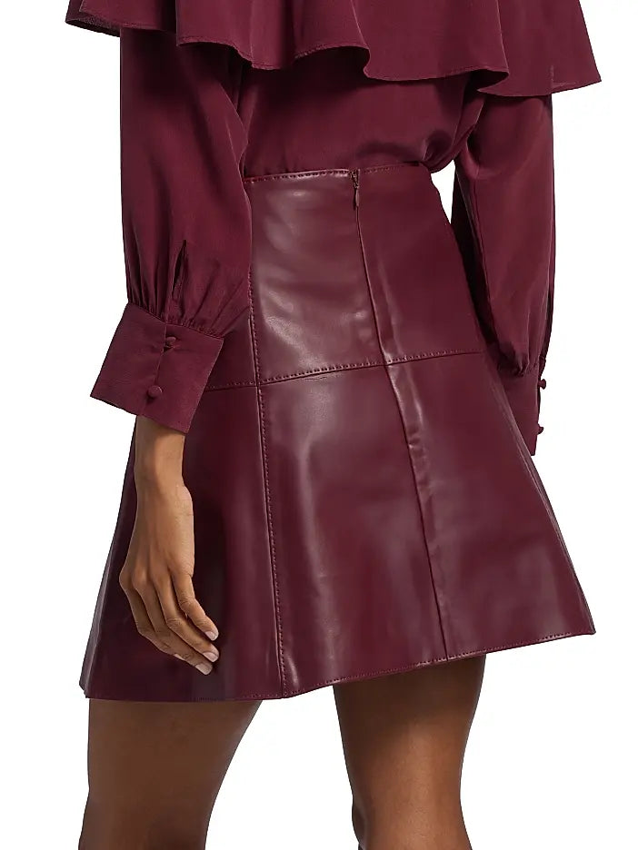 Ma159 Marie Oliver Burgundy Mini Skirt