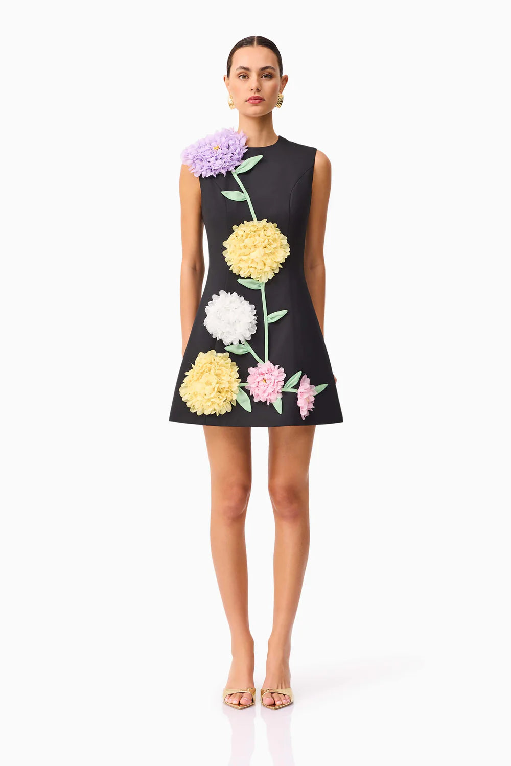 El42504 Appliqué Mini Dress