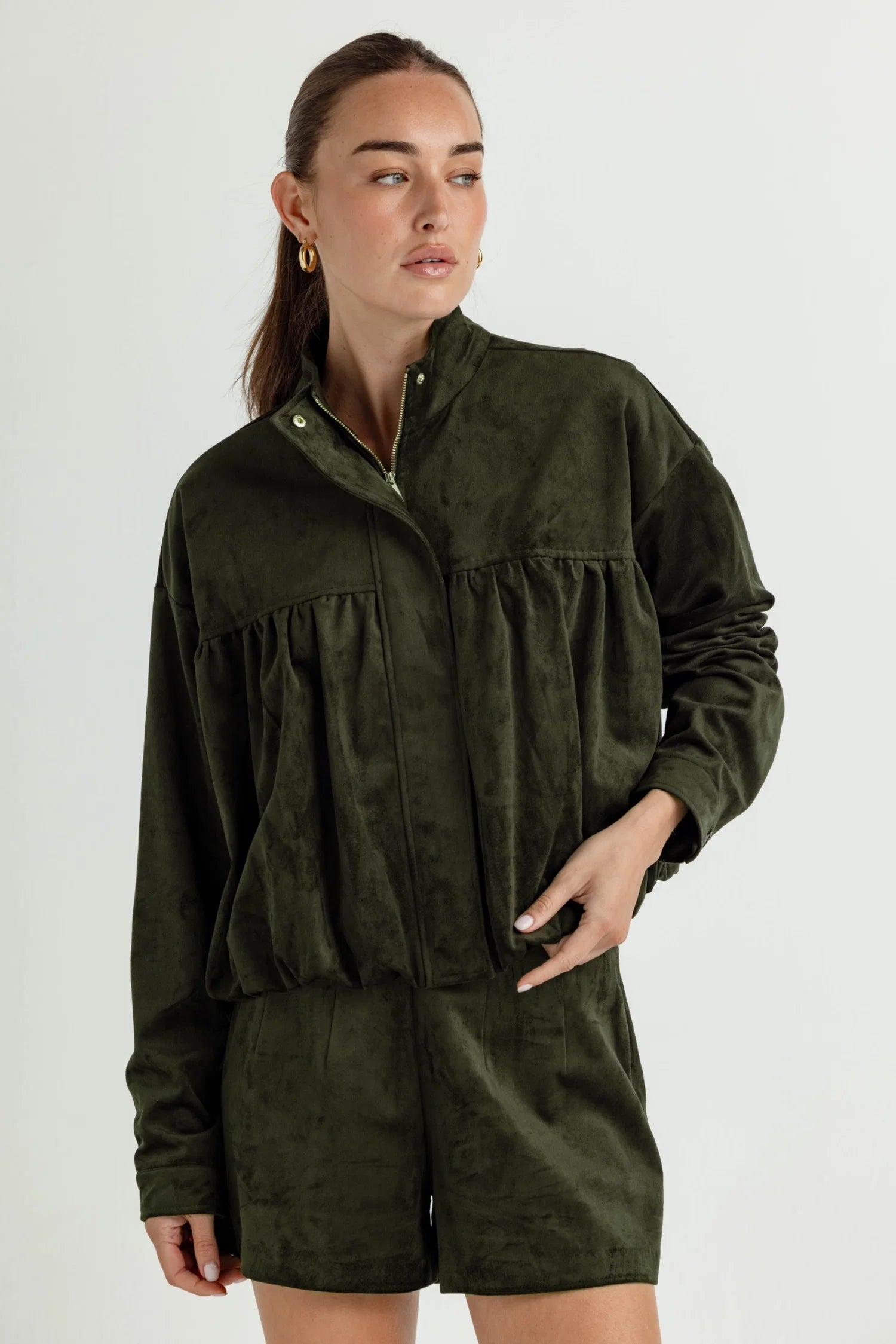 Su197 Green Suede Jacket
