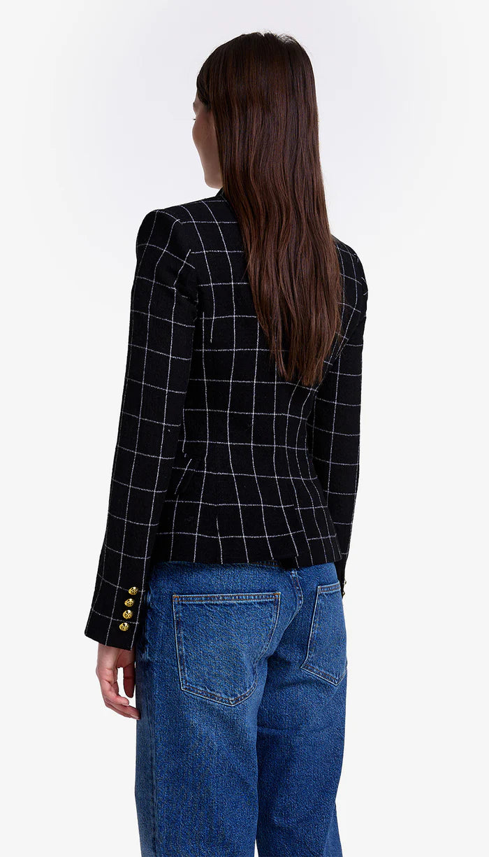 Sm25110 Black Grid Blazer