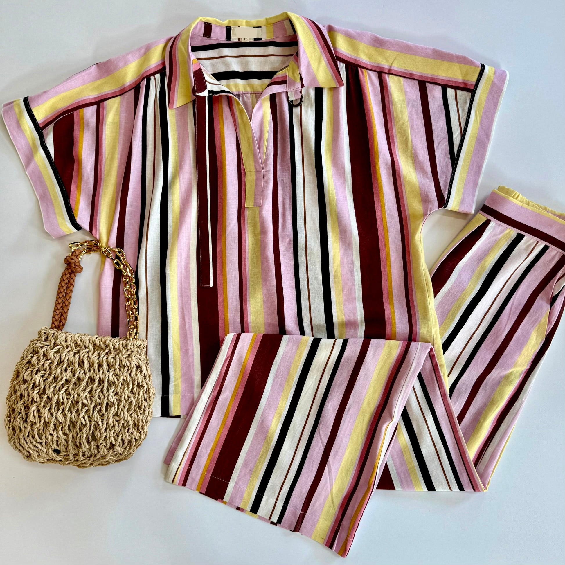 Sulesly Woven Striped Blouse