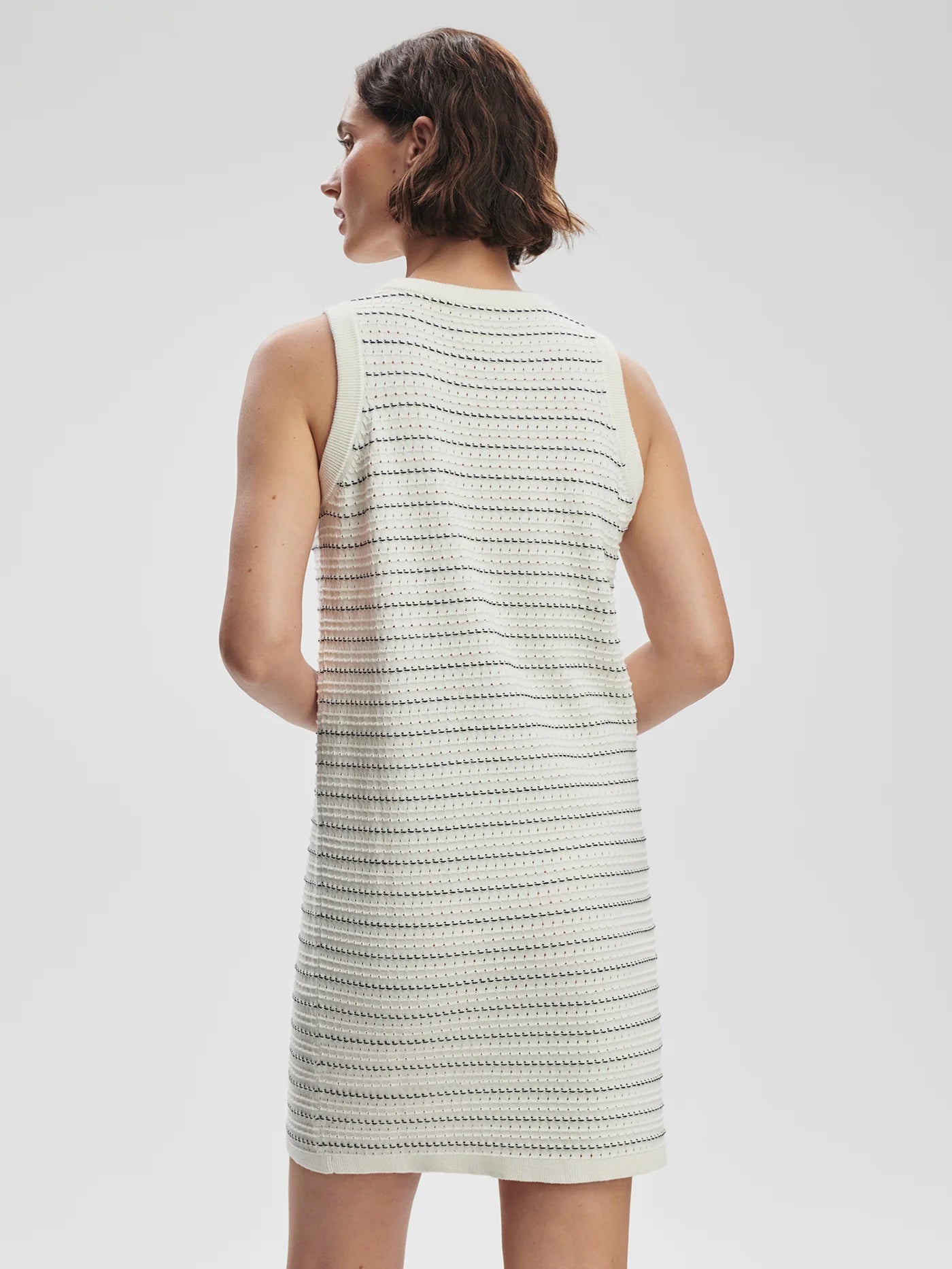 Va02655 Contrast Stitch Knit Dress