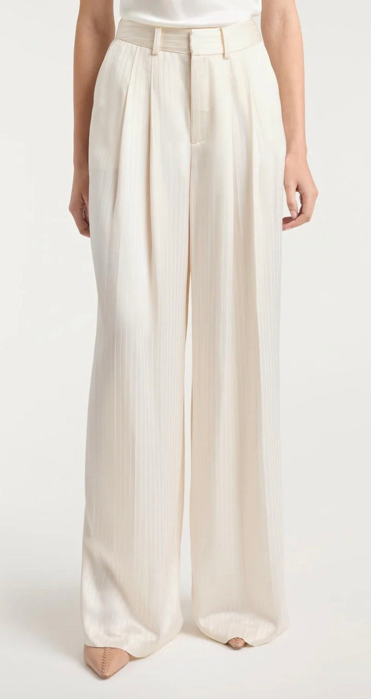 Ci10379 Ivory Satin Stripe Pants