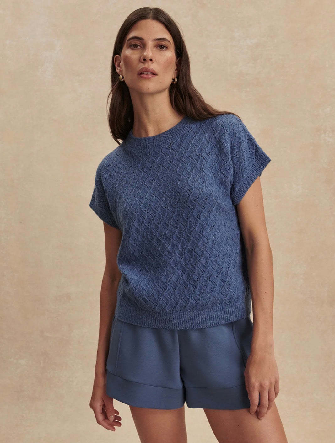 Va03190 Blue Knit Top