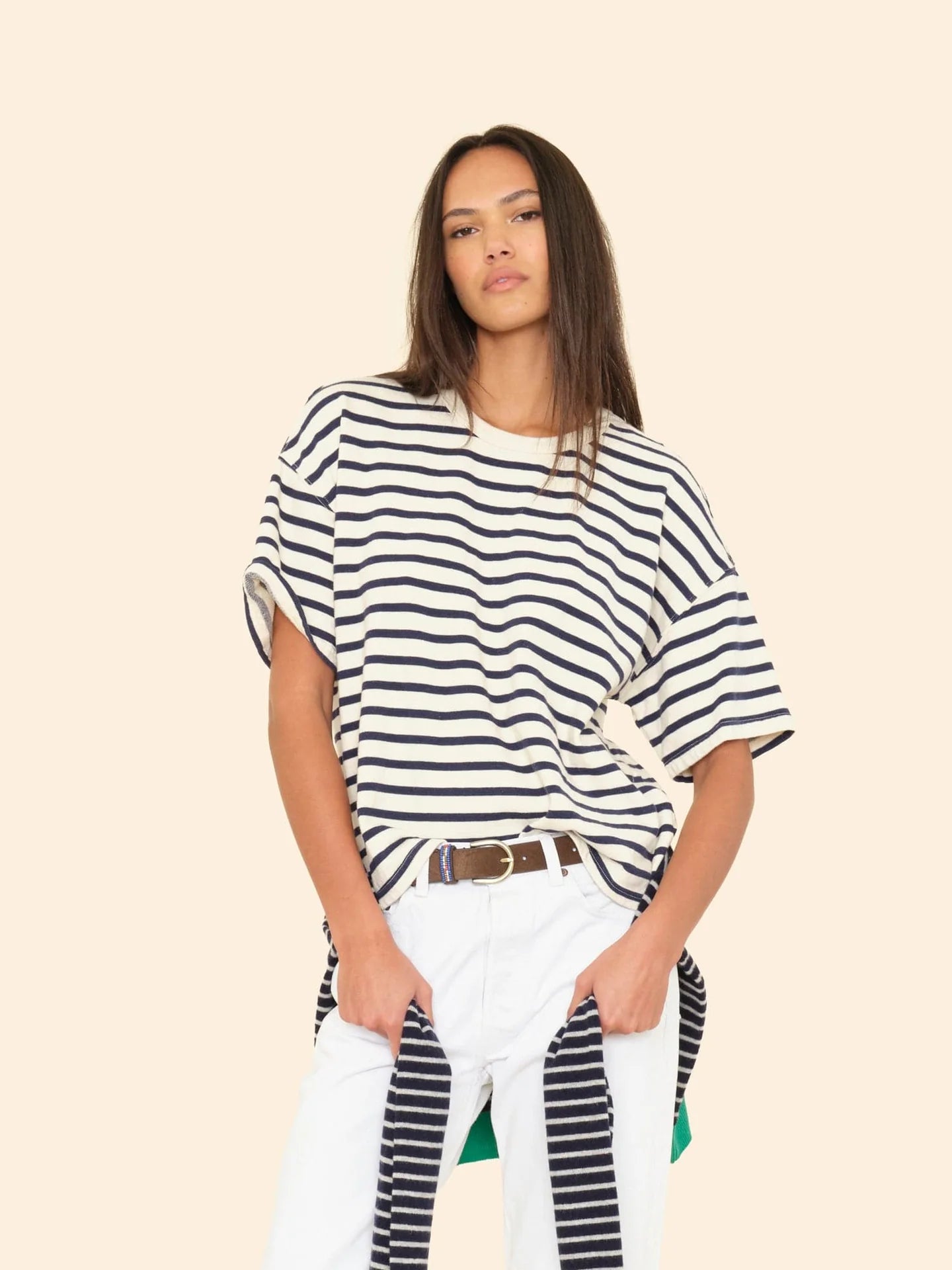 Xix6bst046 Stripe Tee