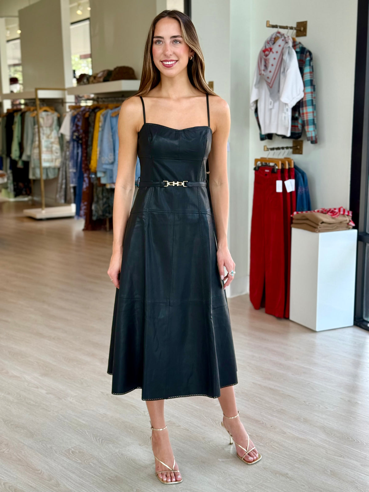 Ka51098 Black Vegan Leather Dress