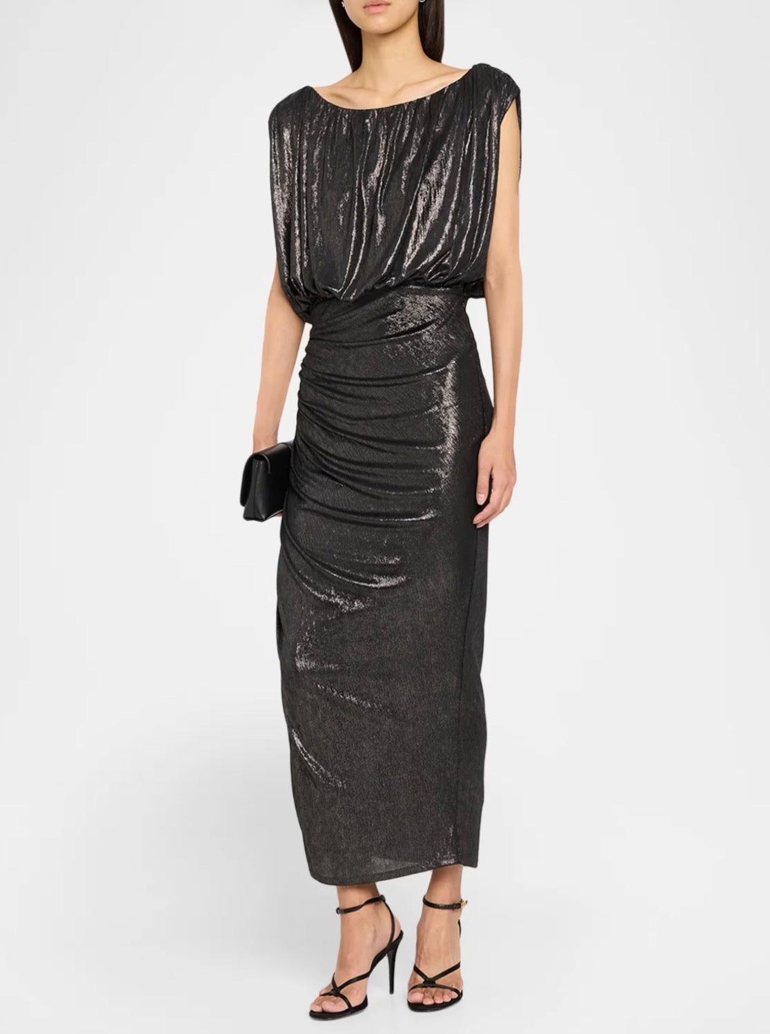 Raa3082 Metallic Midi Dress