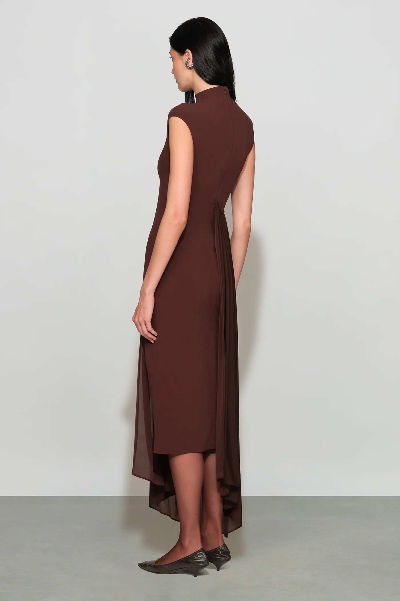 Et4419 Chocolate Knit Combo Midi Dress