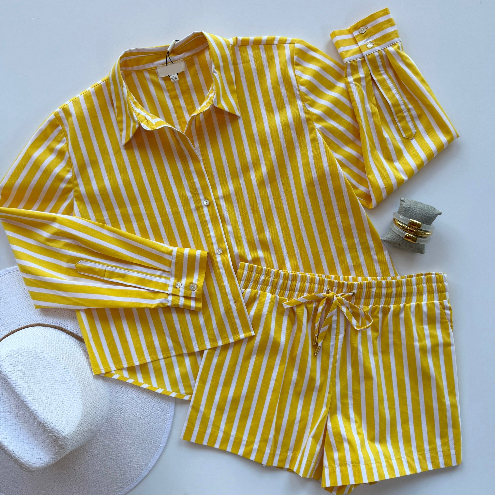La20034 Yellow Stripe Shorts