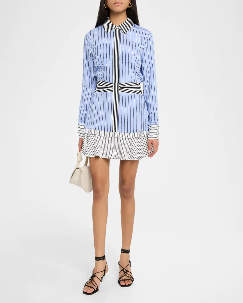 Ra3005 Striped Mini Shirtdress