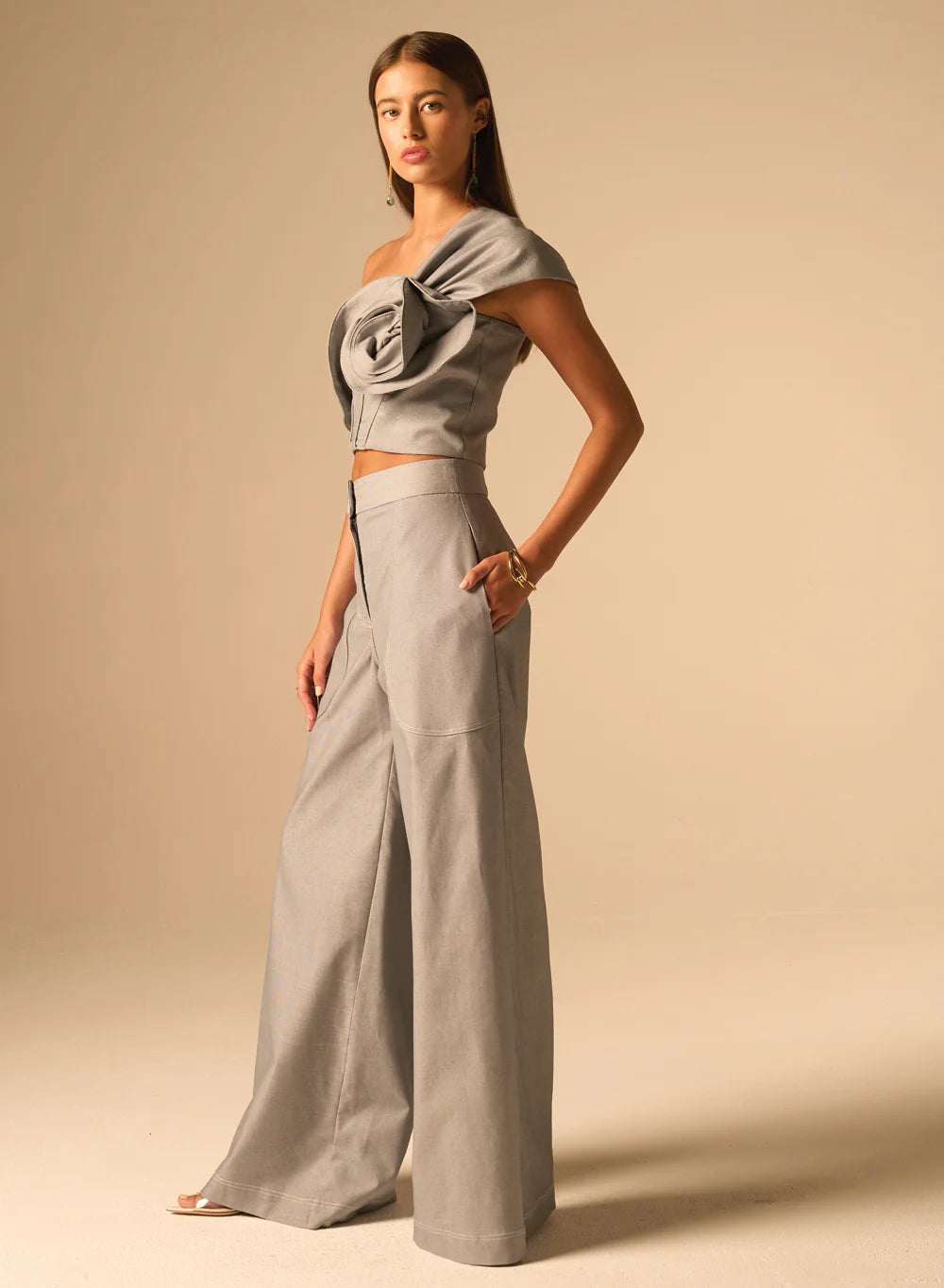 Jb088 Denim Wide Leg Pant