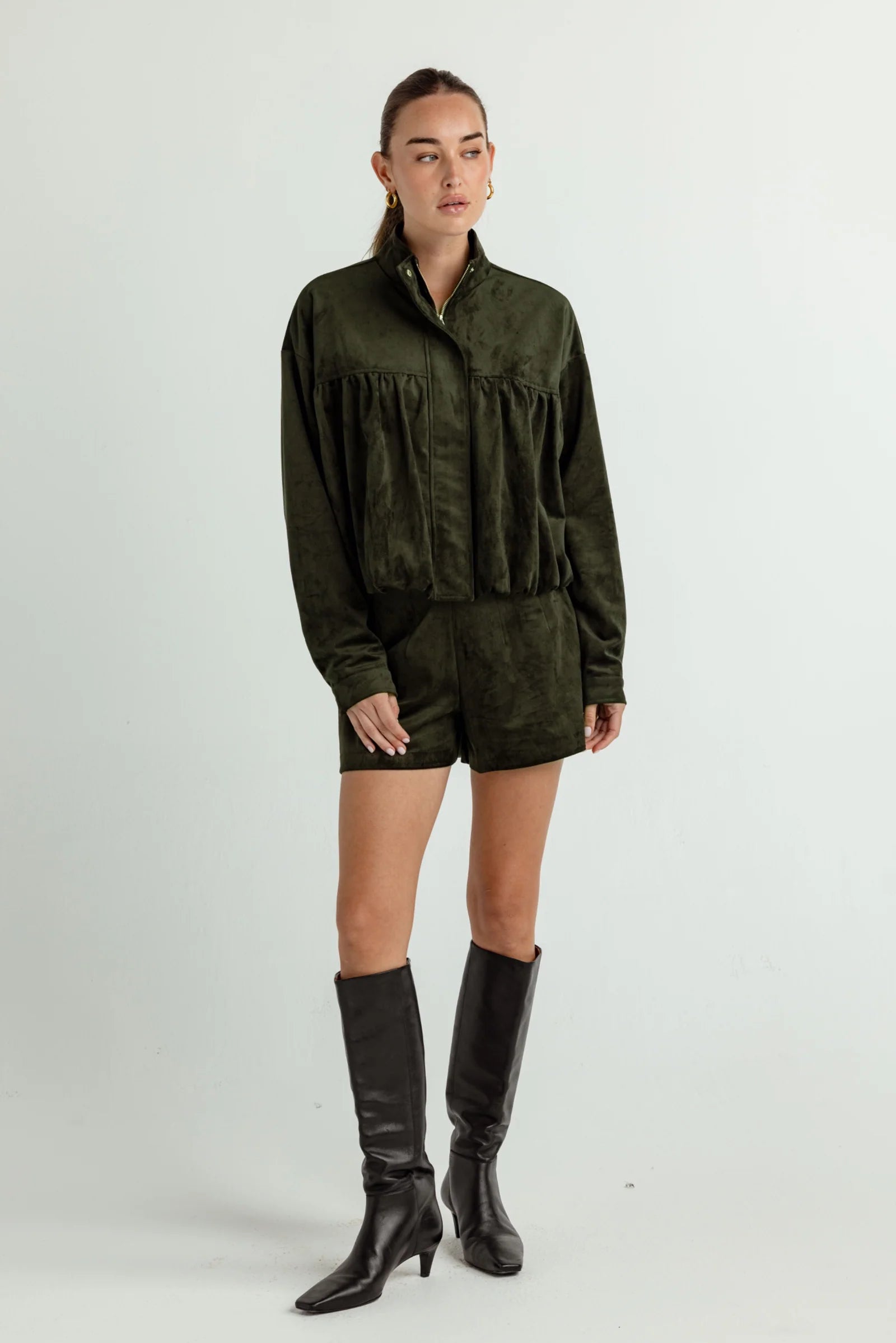 Su197 Green Suede Jacket