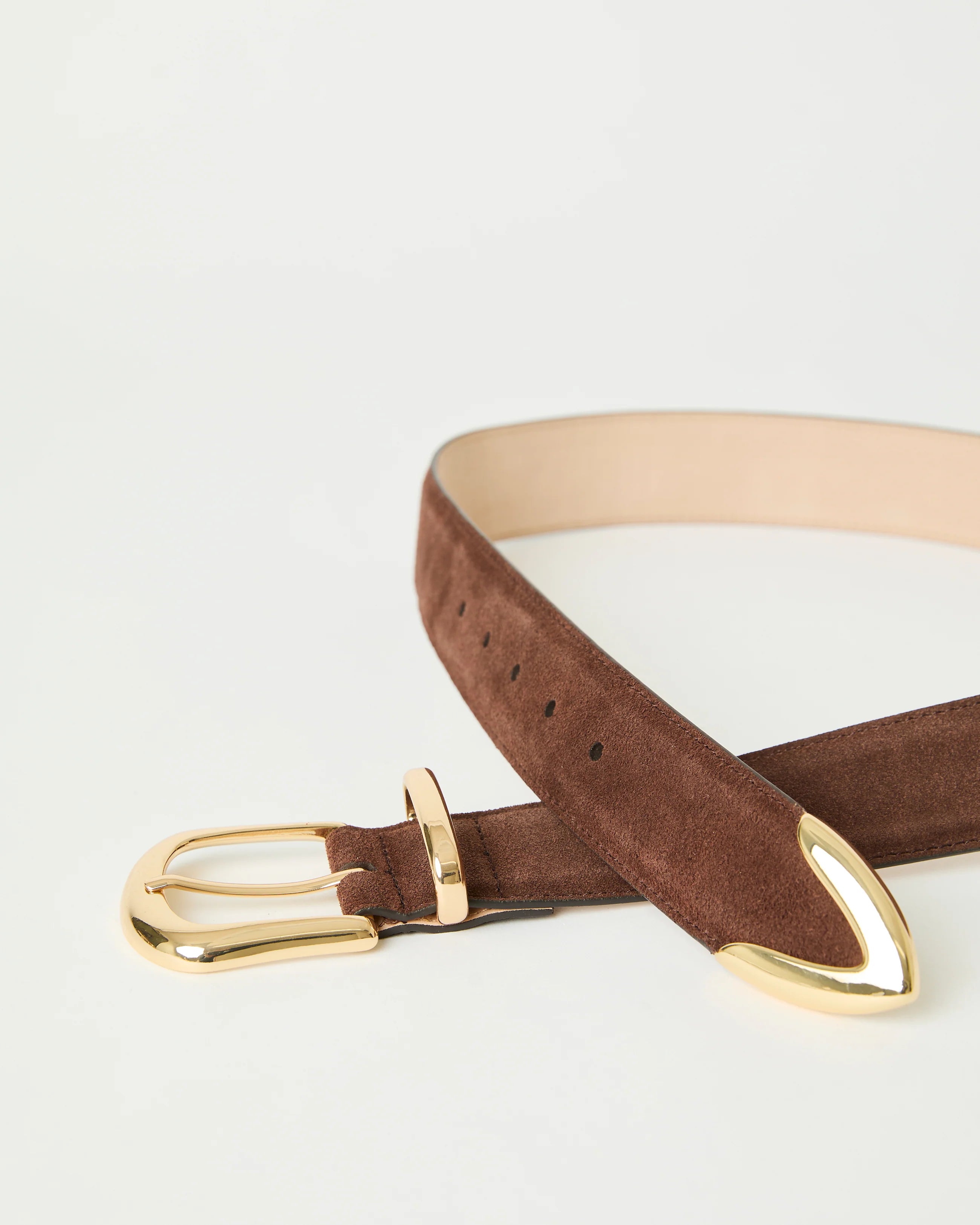 Bebh857 Marc Suede Belt - Chocolate