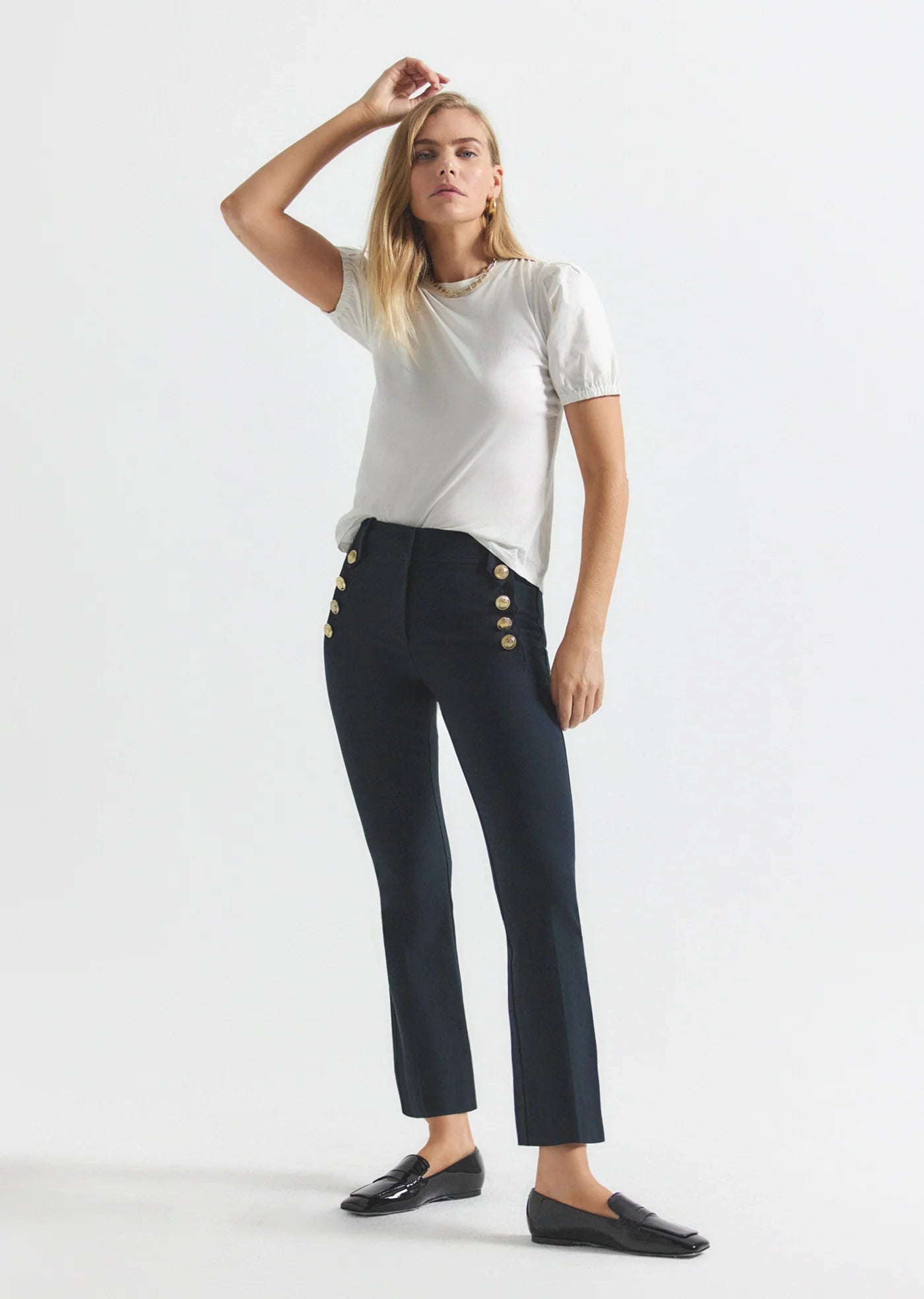 De1347 Navy Slim Trouser